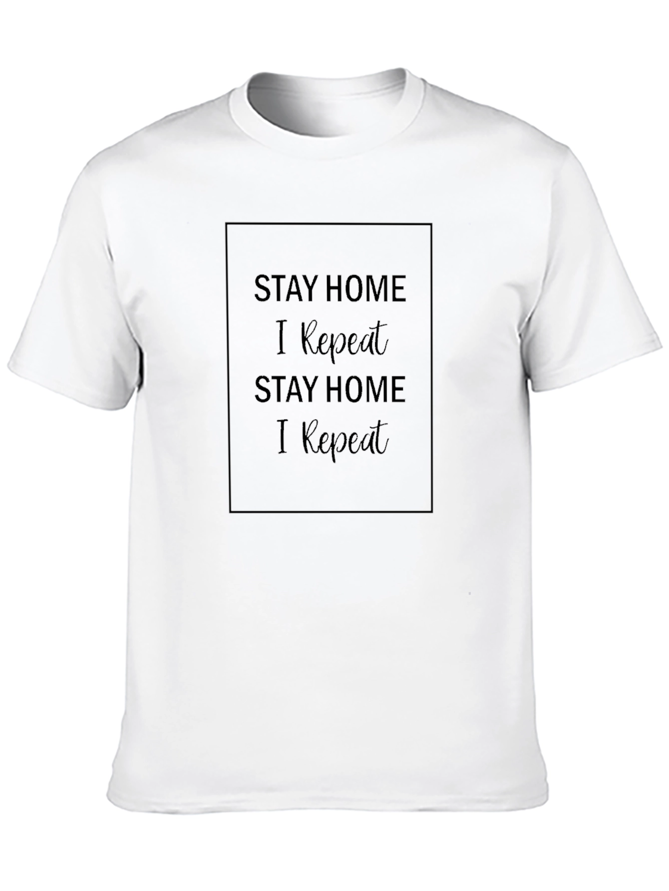 Stay Home Repeat Black T-Shirt