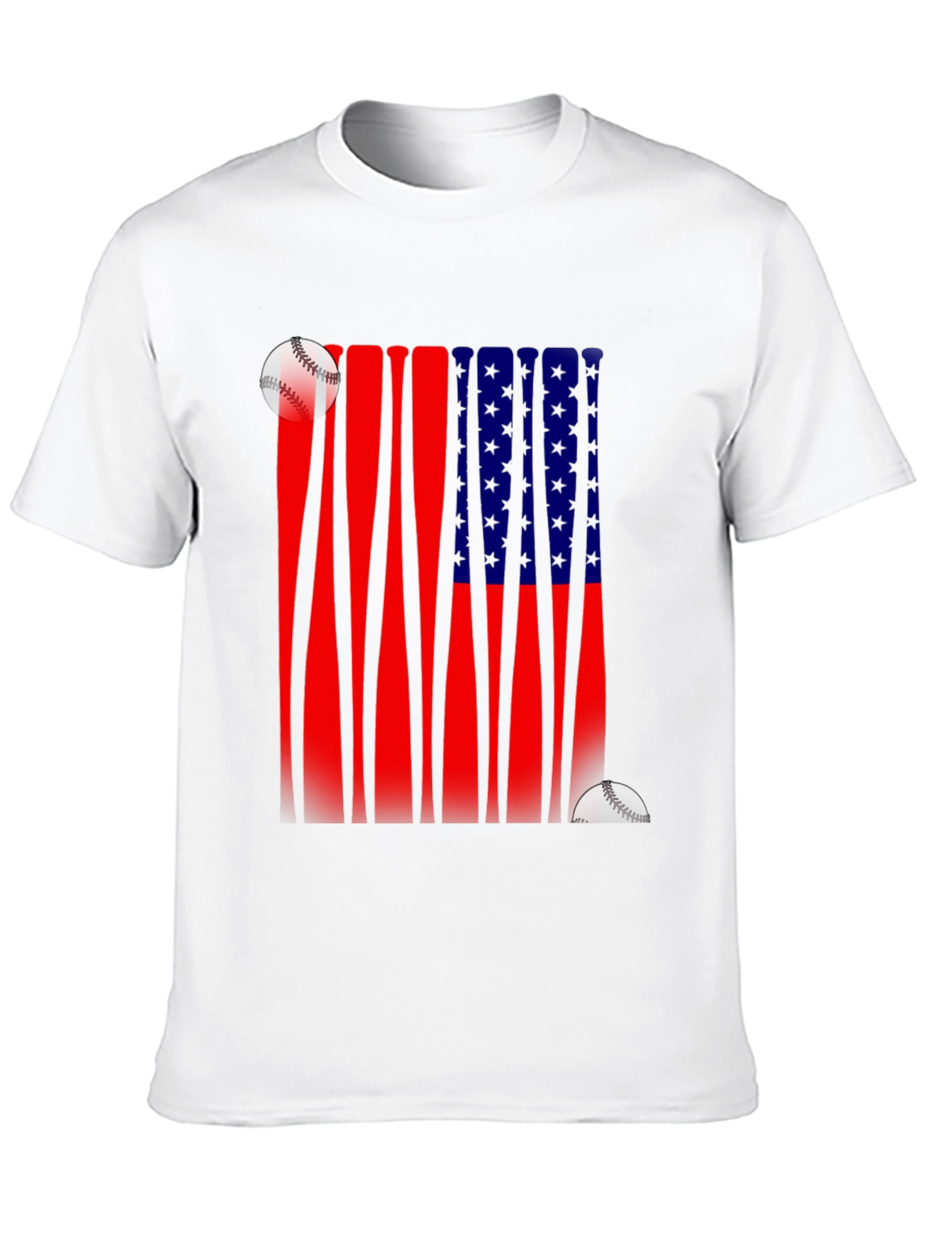 Patriotic Baseball Bat Flag T-Shirt