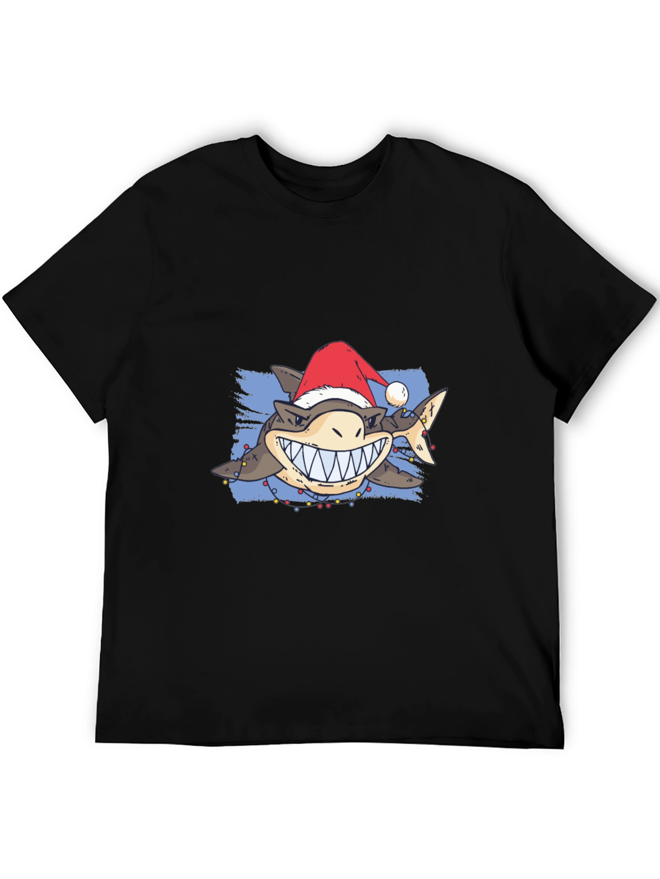 Festive Shark Graphic Tee - Holiday Style!