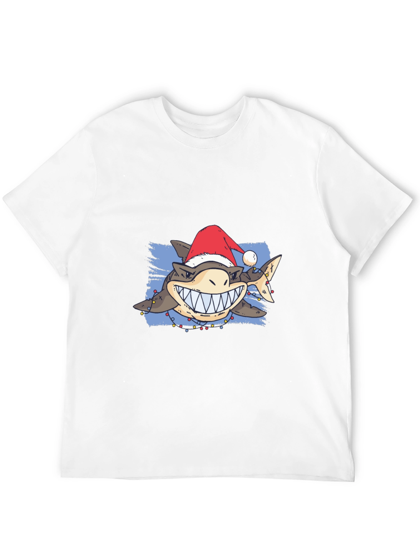 Festive Shark Graphic Tee - Holiday Style!