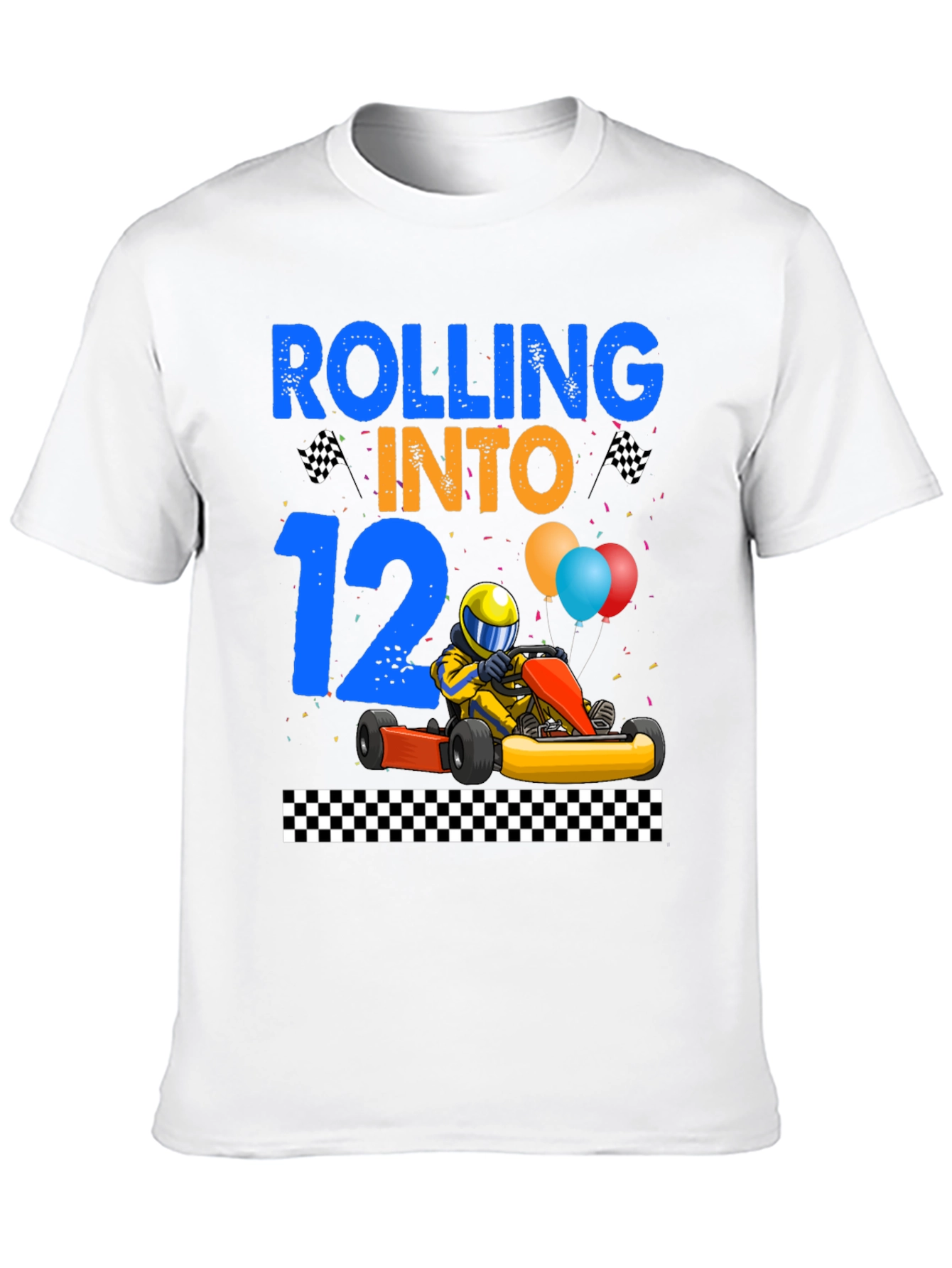 Rolling Into 12th Birthday Go Kart Racing T-Shirt