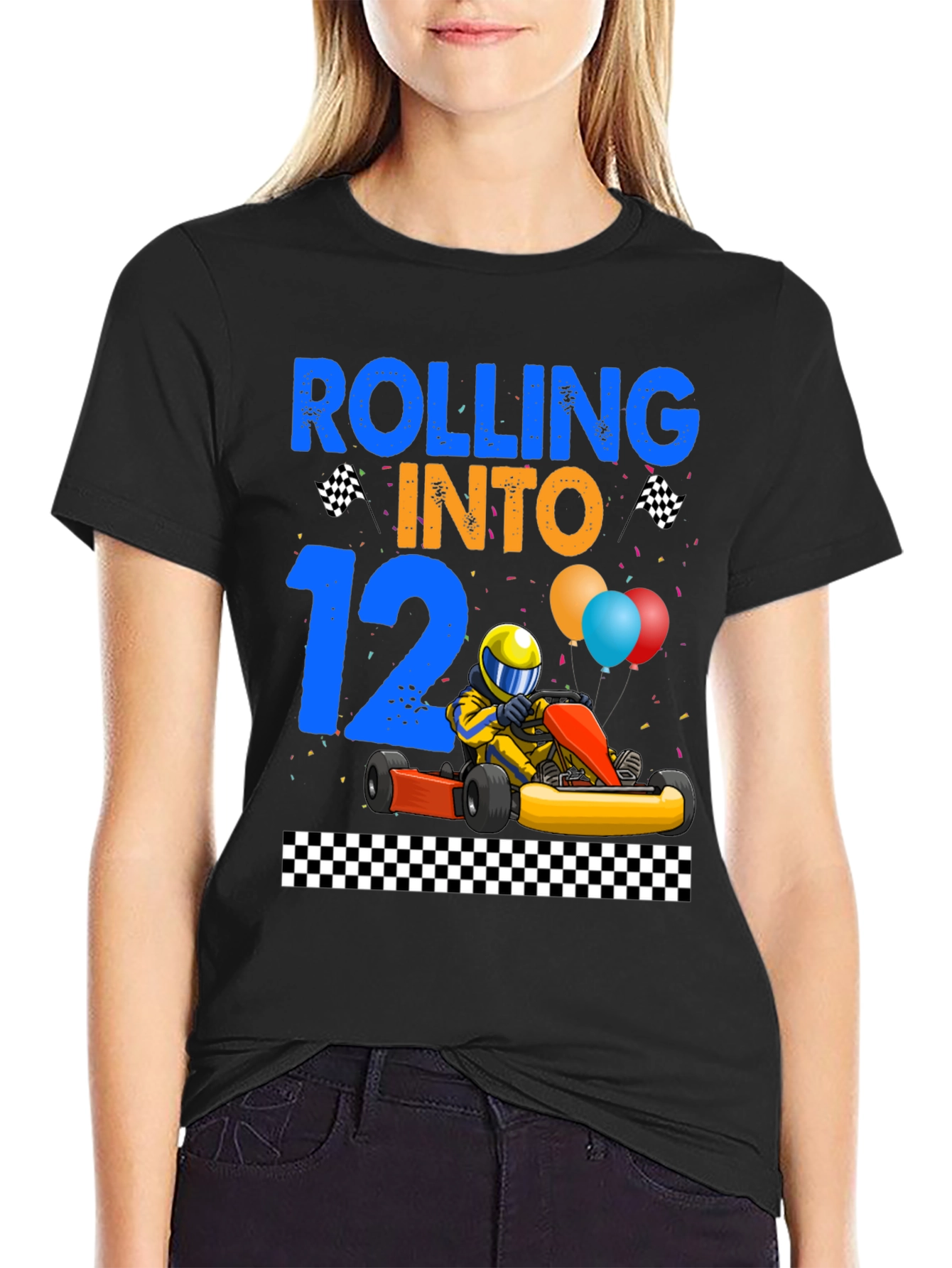 Rolling Into 12th Birthday Go Kart Racing T-Shirt
