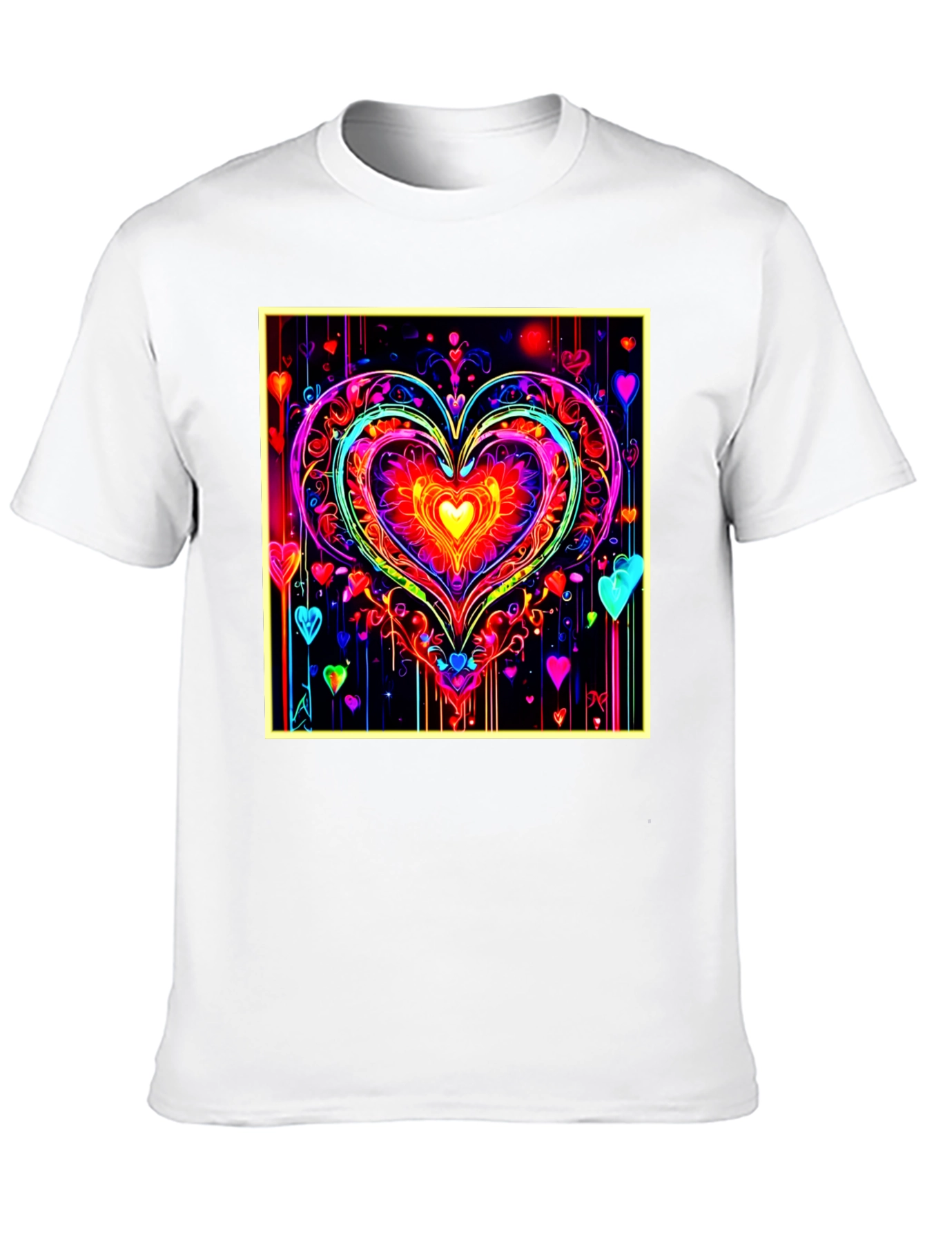 Neon Heart Graphic Tee - Bold & Vibrant