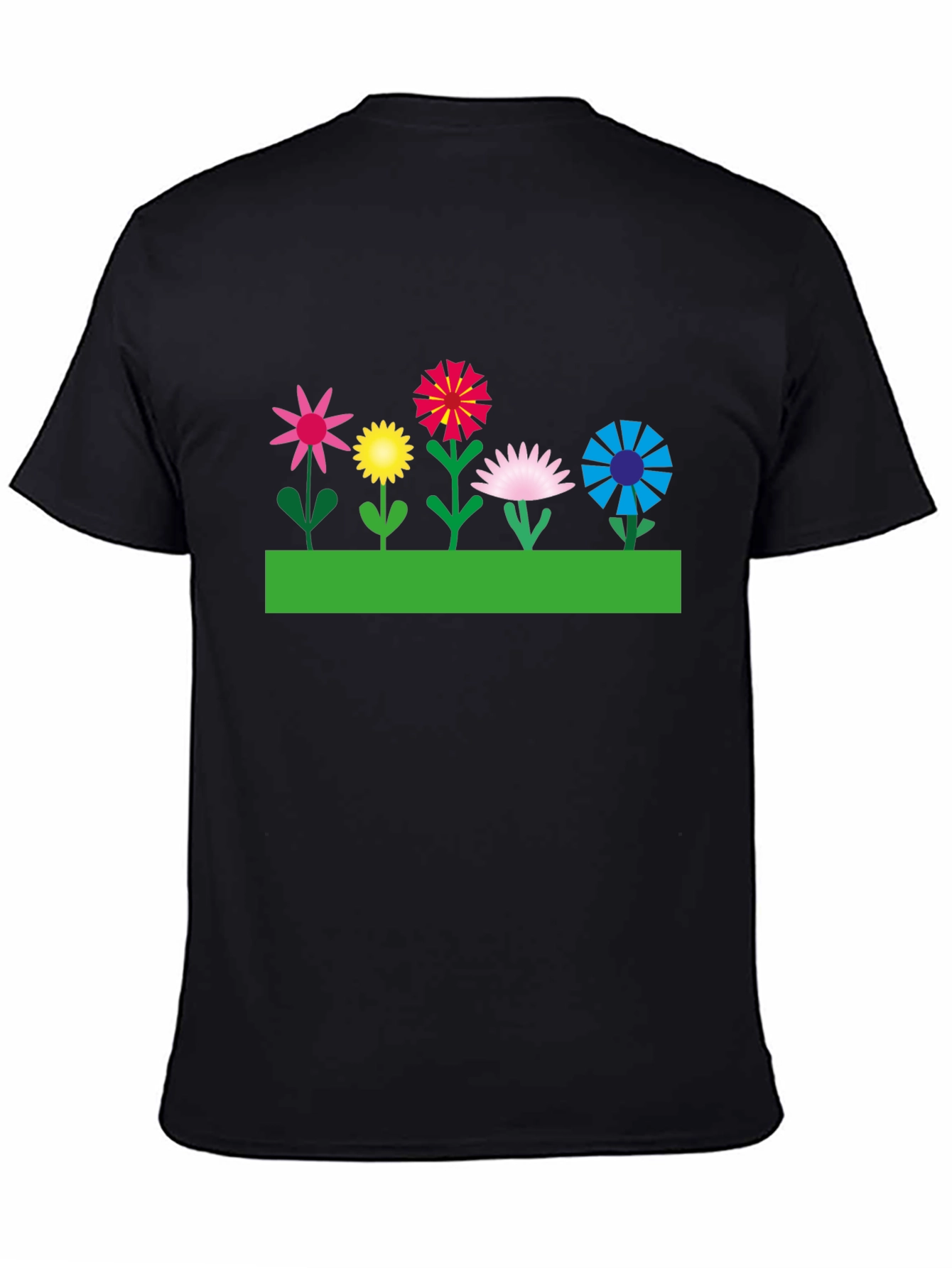 Floral Graphic T-Shirt - Black Cotton Tee