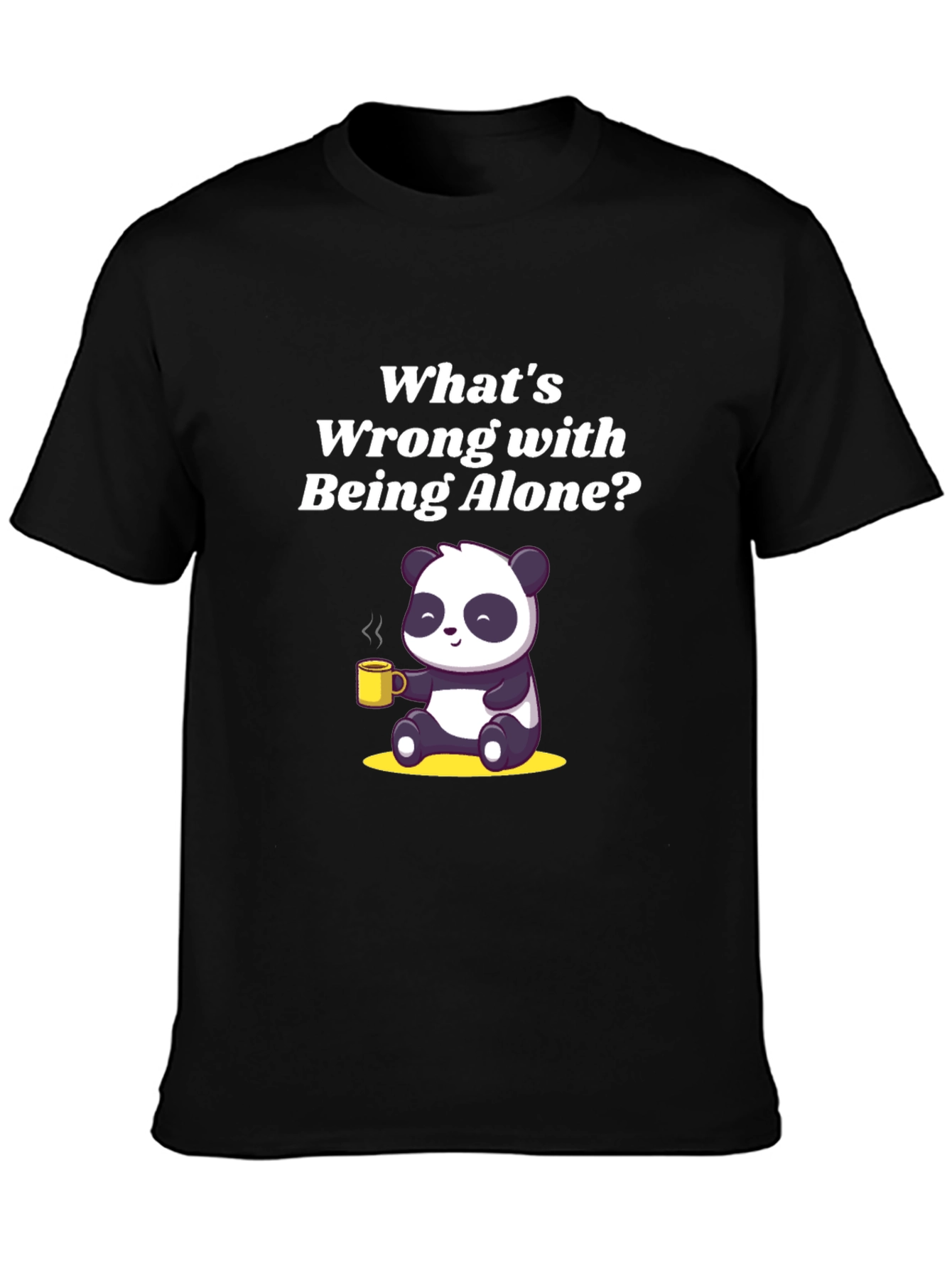 Alone Panda Graphic Tee - Relaxed Fit Black T-Shirt