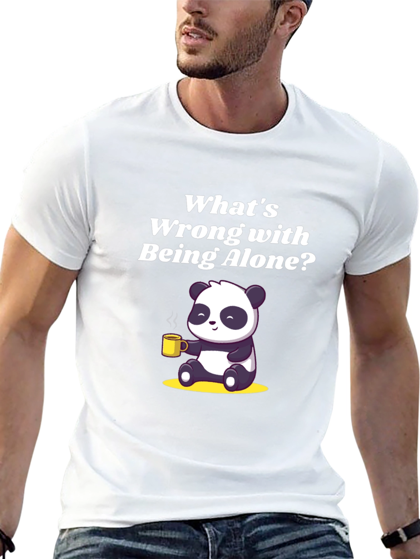 Alone Panda Graphic Tee - Relaxed Fit Black T-Shirt