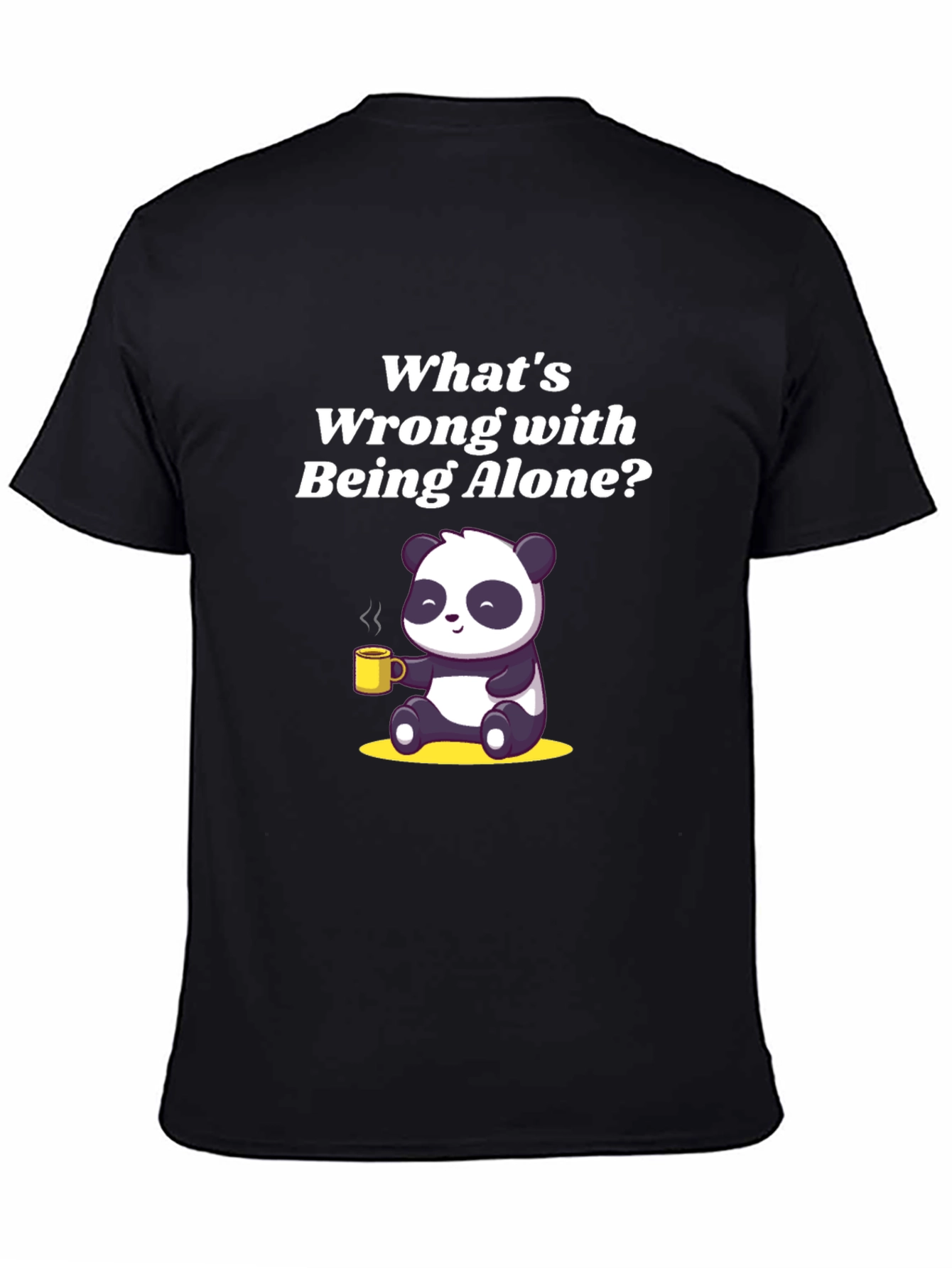 Alone Panda Graphic Tee - Relaxed Fit Black T-Shirt