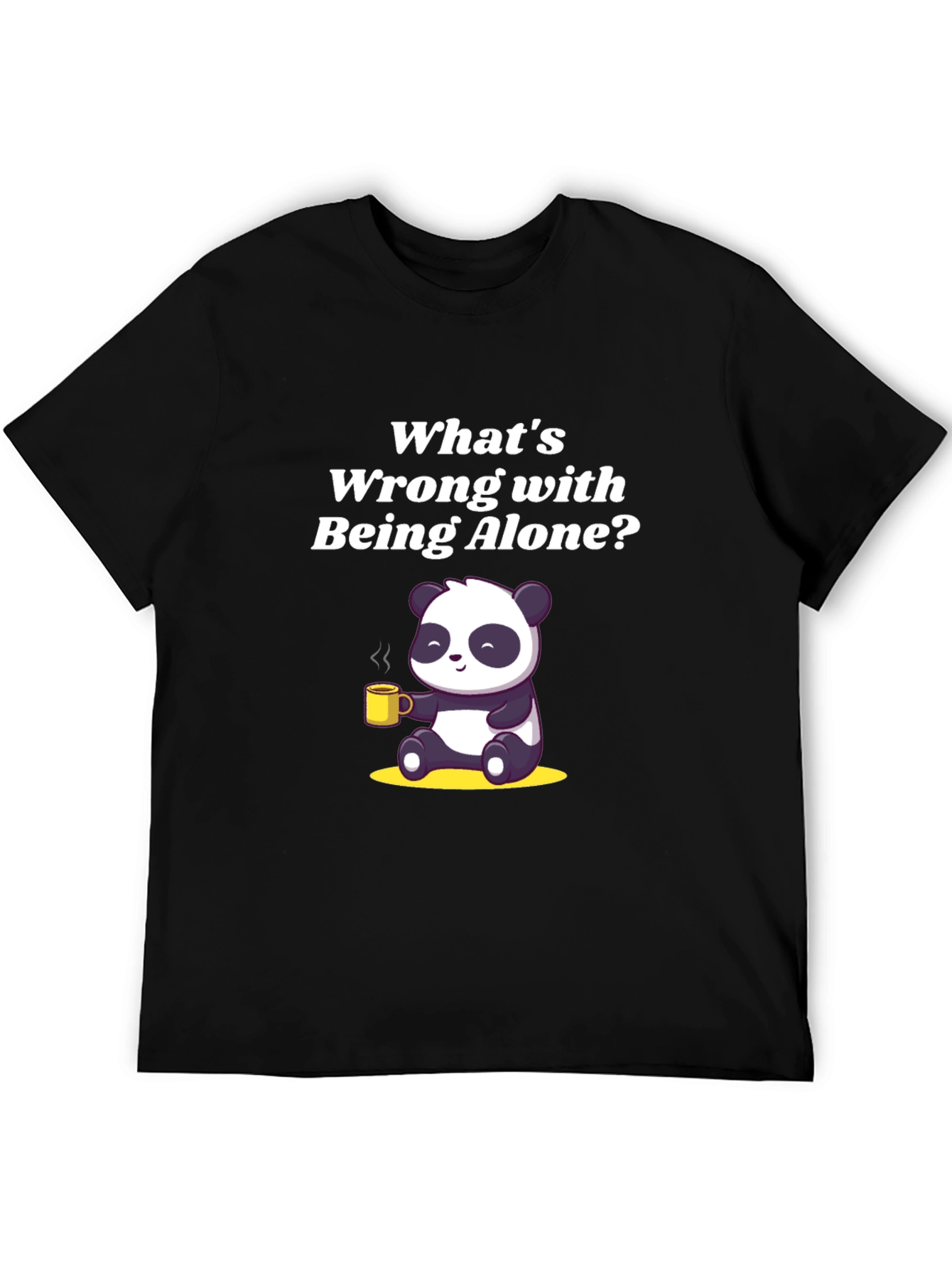 Alone Panda Graphic Tee - Relaxed Fit Black T-Shirt