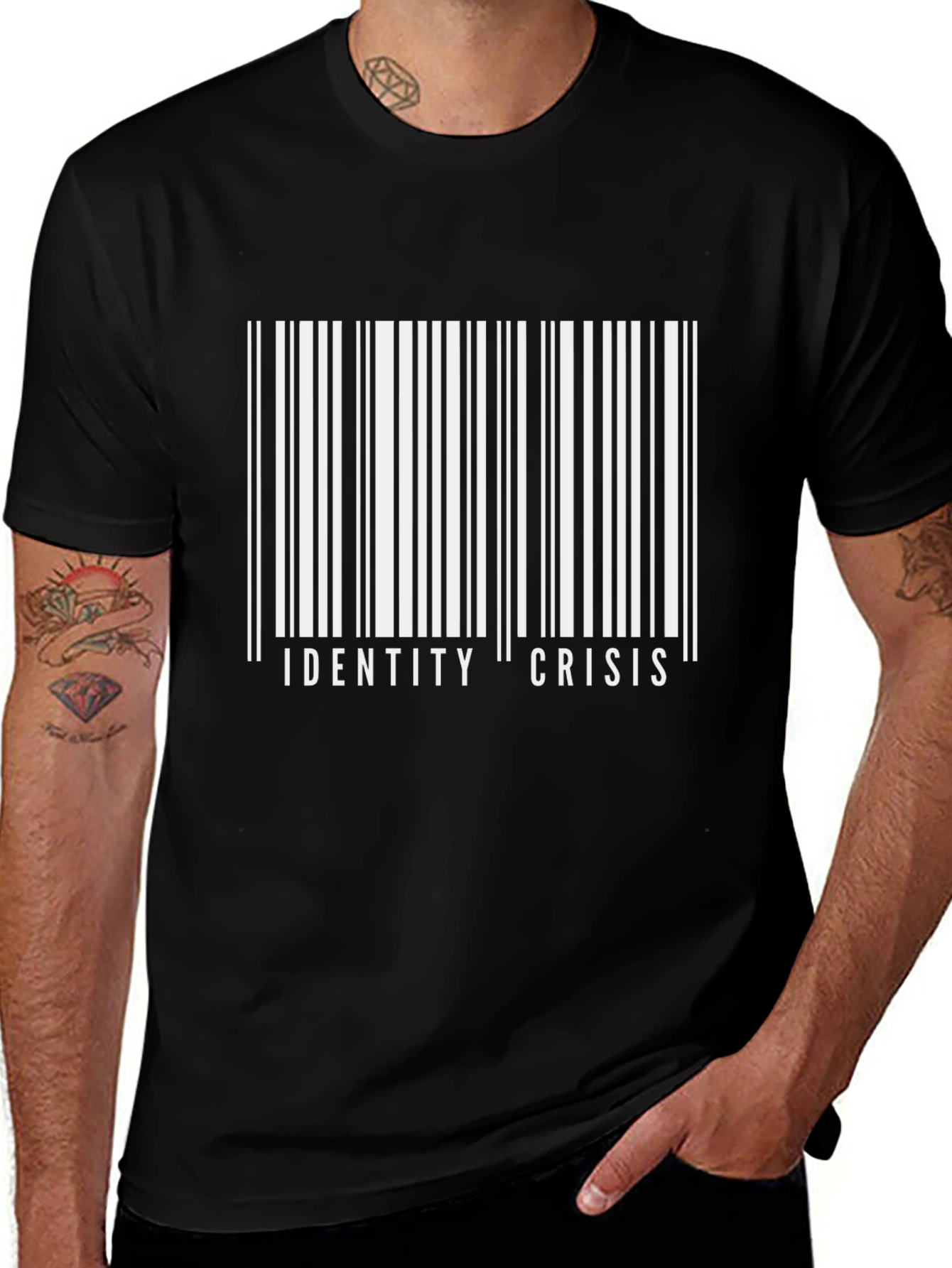 Identity Crisis Barcode T-Shirt - Bold Graphic Tee