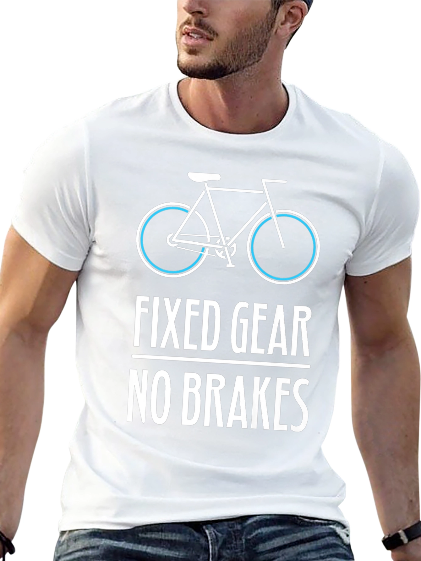 Fixed Gear No Brakes Mens T-Shirt