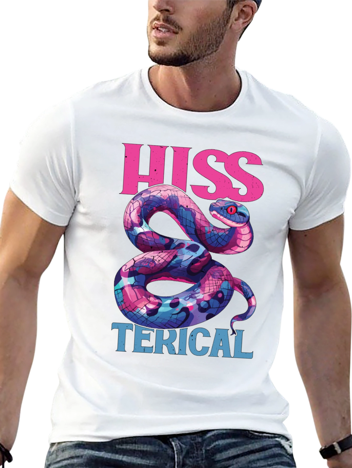 Hiss-terical Snake Graphic Tee - Cool & Funny