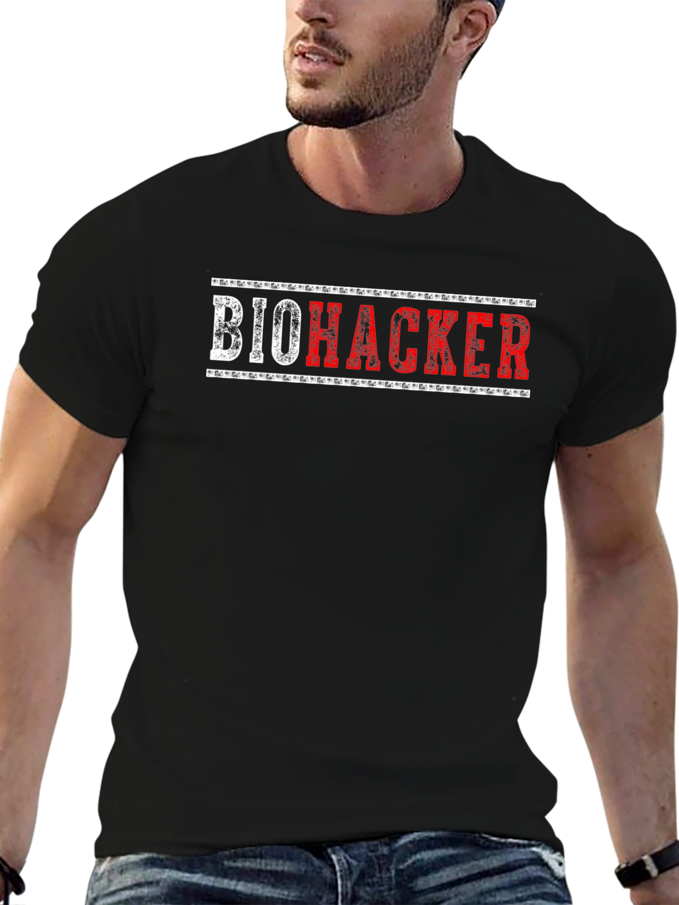 Biohacker Graphic T-Shirt - Black Crew Neck Tee