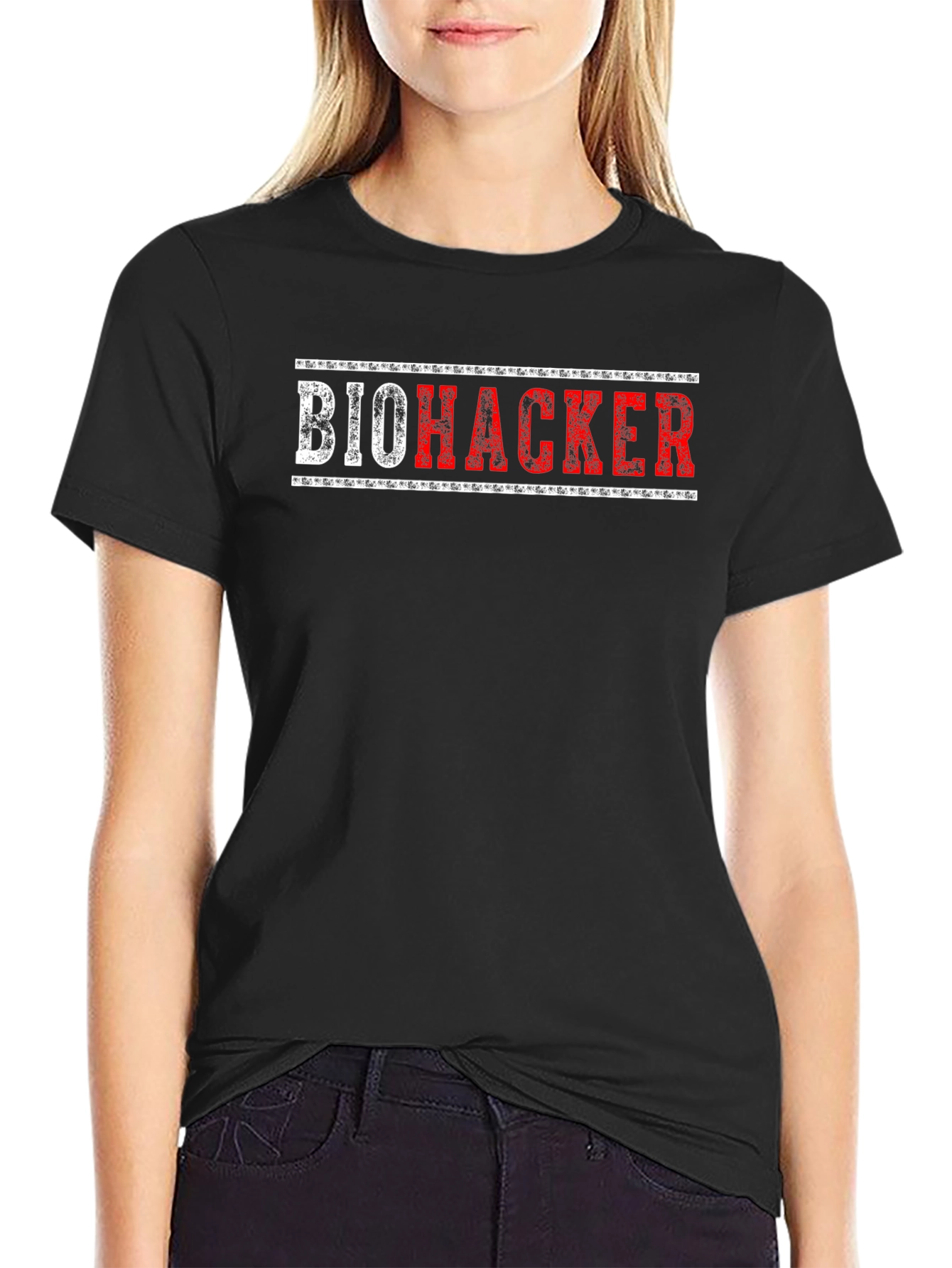 Biohacker Graphic T-Shirt - Black Crew Neck Tee