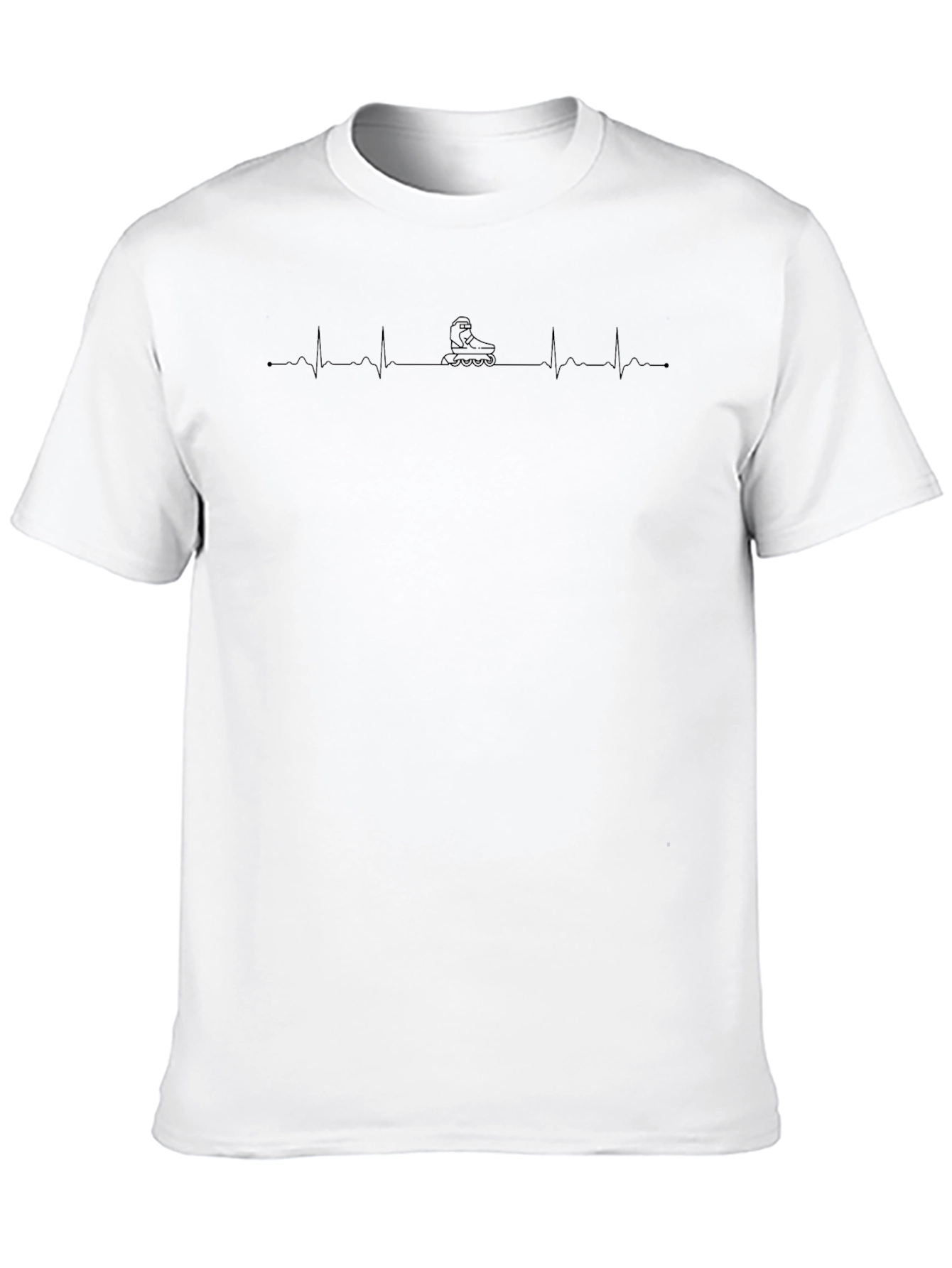 Roller Skate Heartbeat Graphic T-Shirt