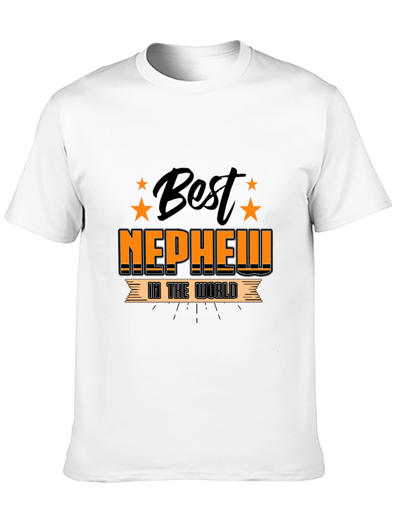 Best Nephew in the World Black Graphic T-Shirt