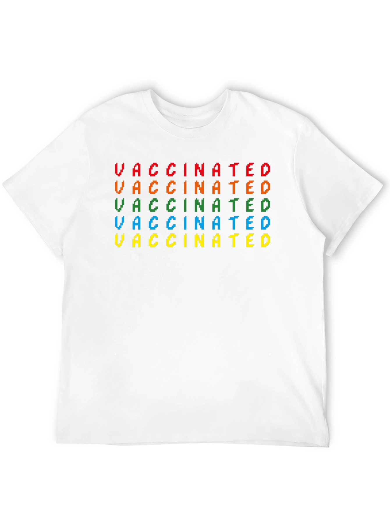 Vaccinated Pixel Art Graphic T-Shirt