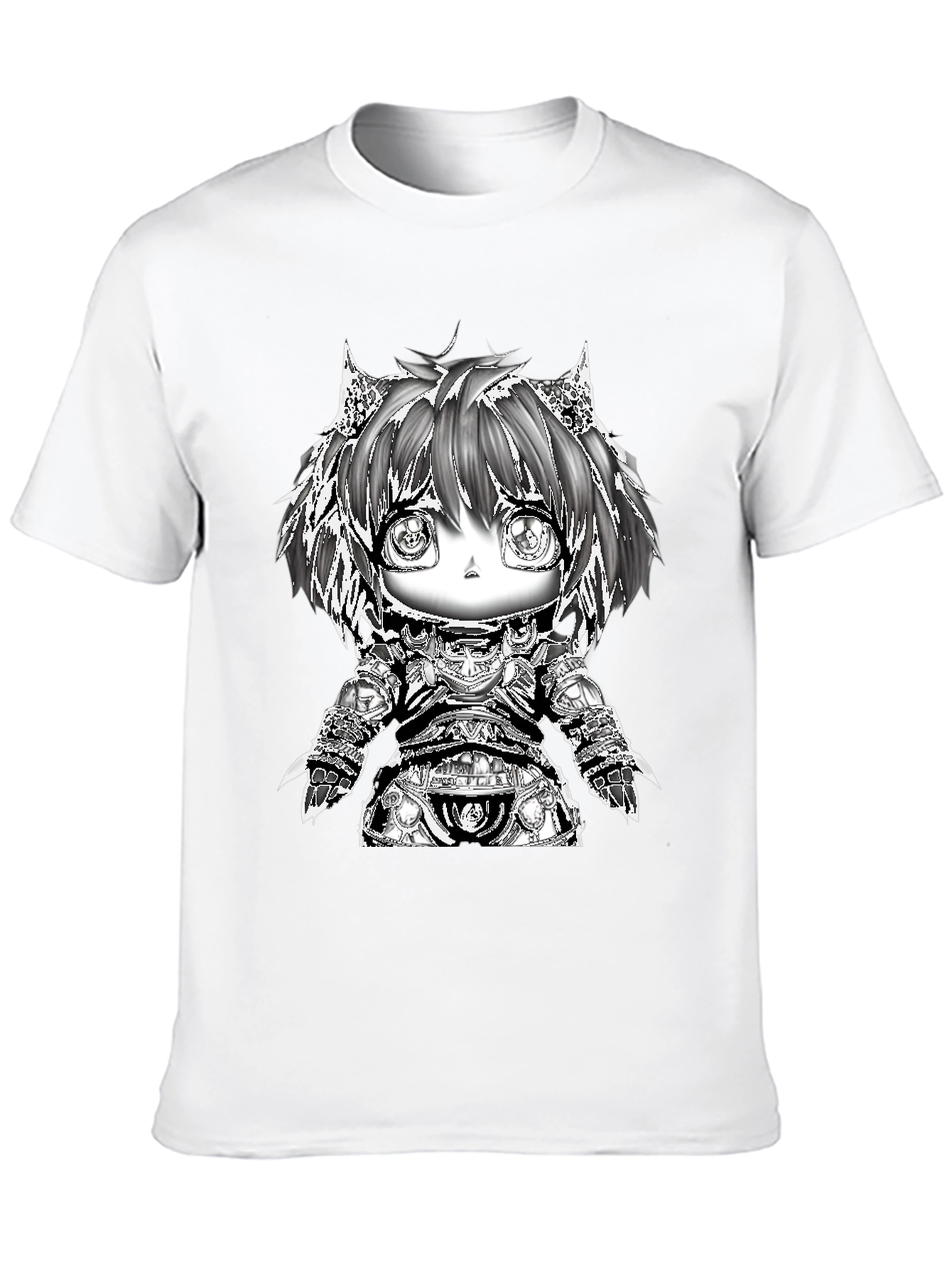 Anime Warrior Chibi Black T-Shirt