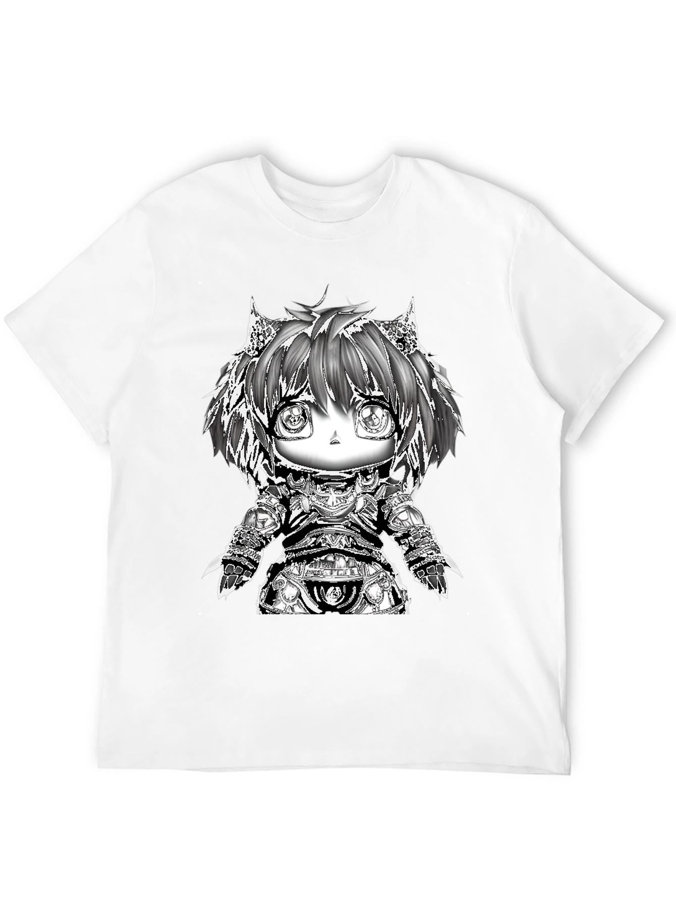 Anime Warrior Chibi Black T-Shirt