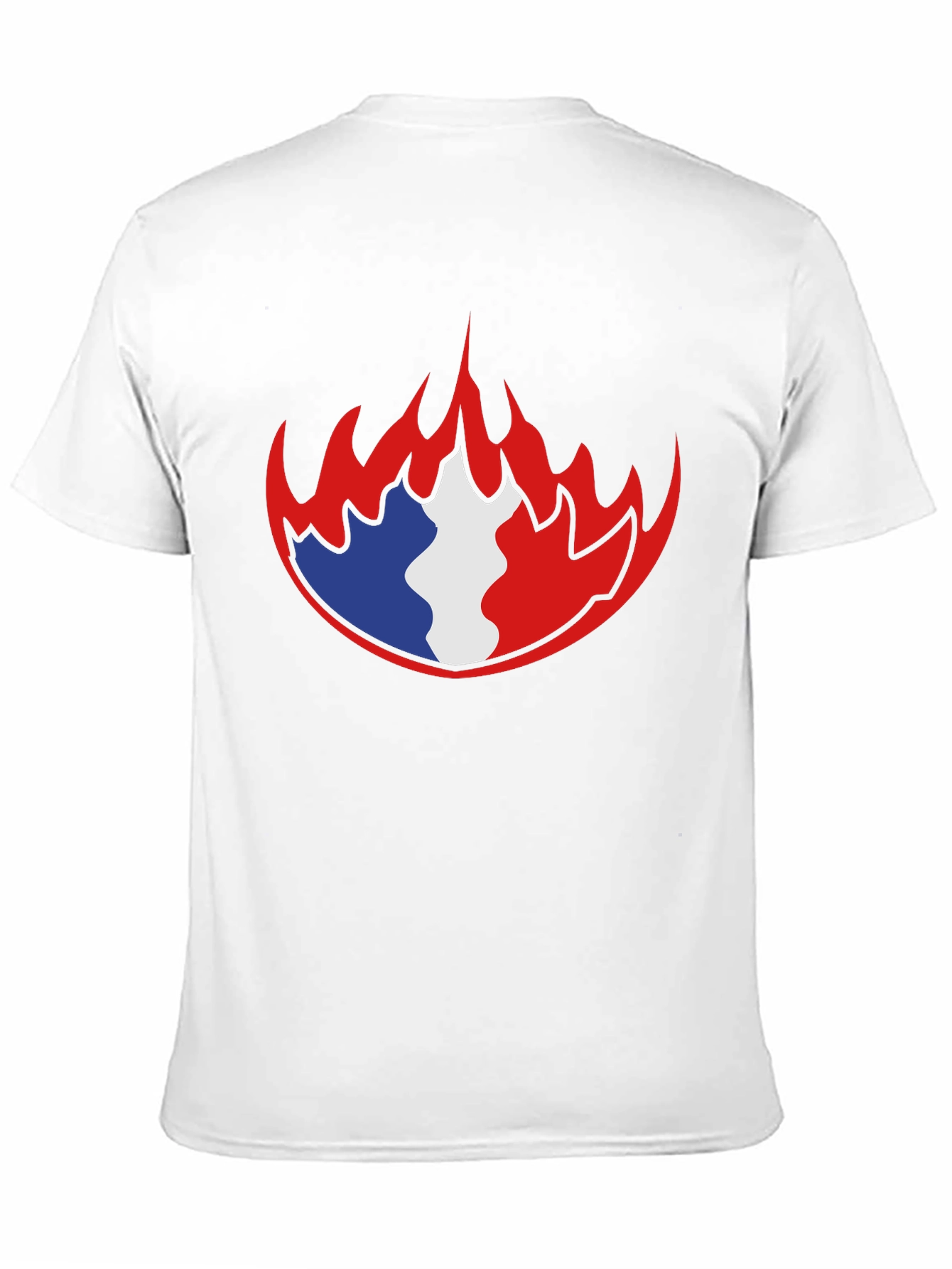 French Flag Fire Graphic Black T-Shirt