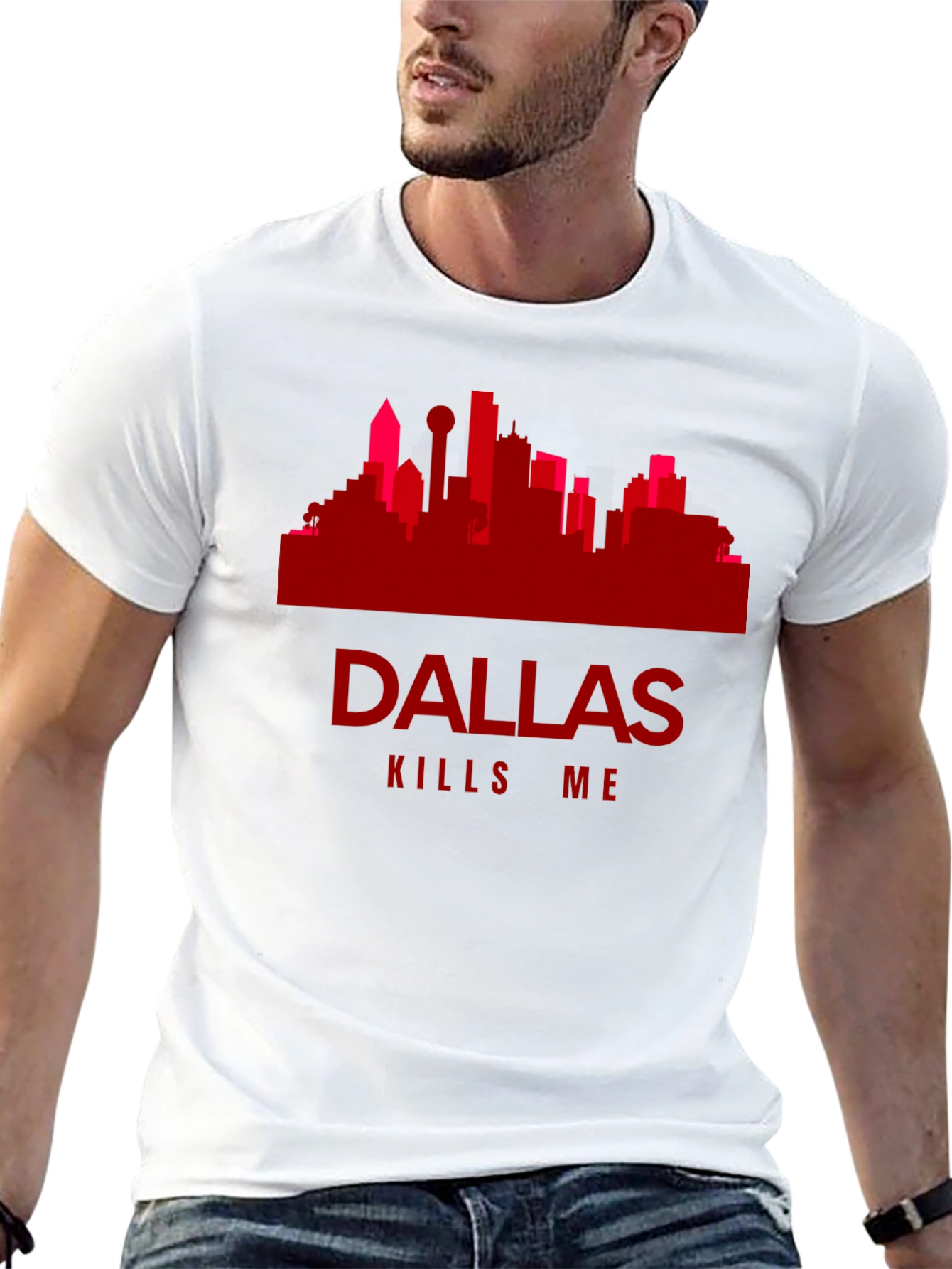 Dallas Kills Me Graphic Tee - Cityscape T-Shirt