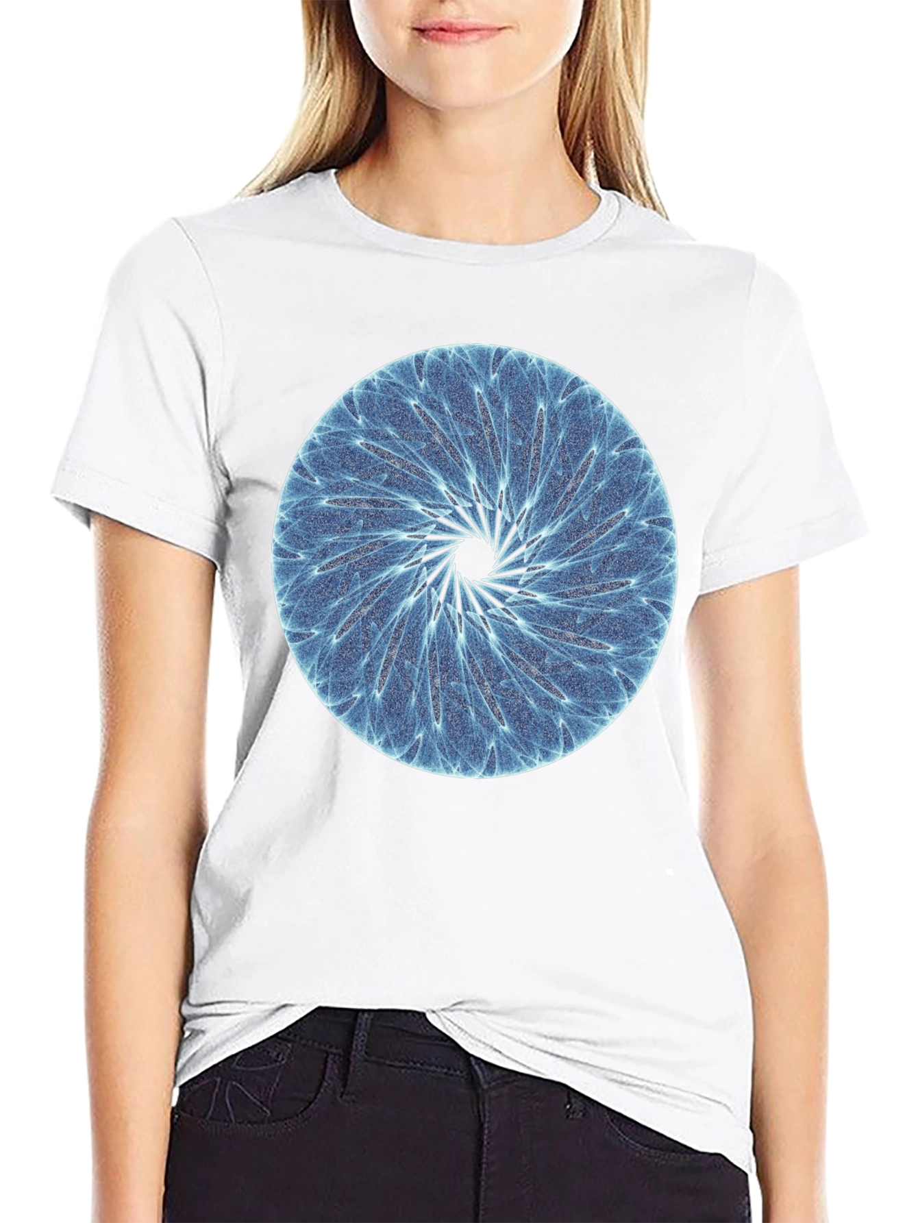 Abstract Circle Graphic Black T-Shirt