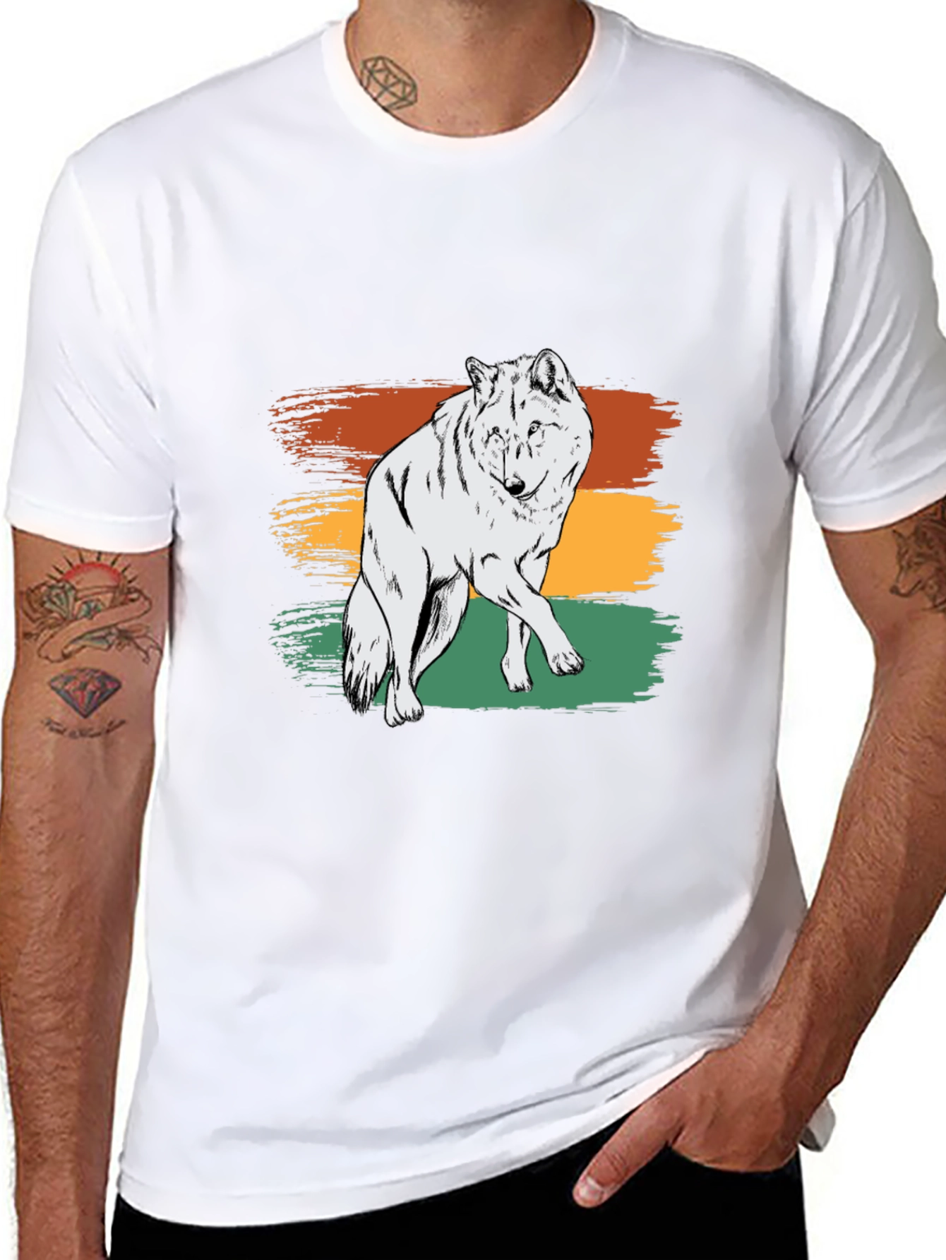 Retro Wolf Graphic Tee - Stylish & Unique Design