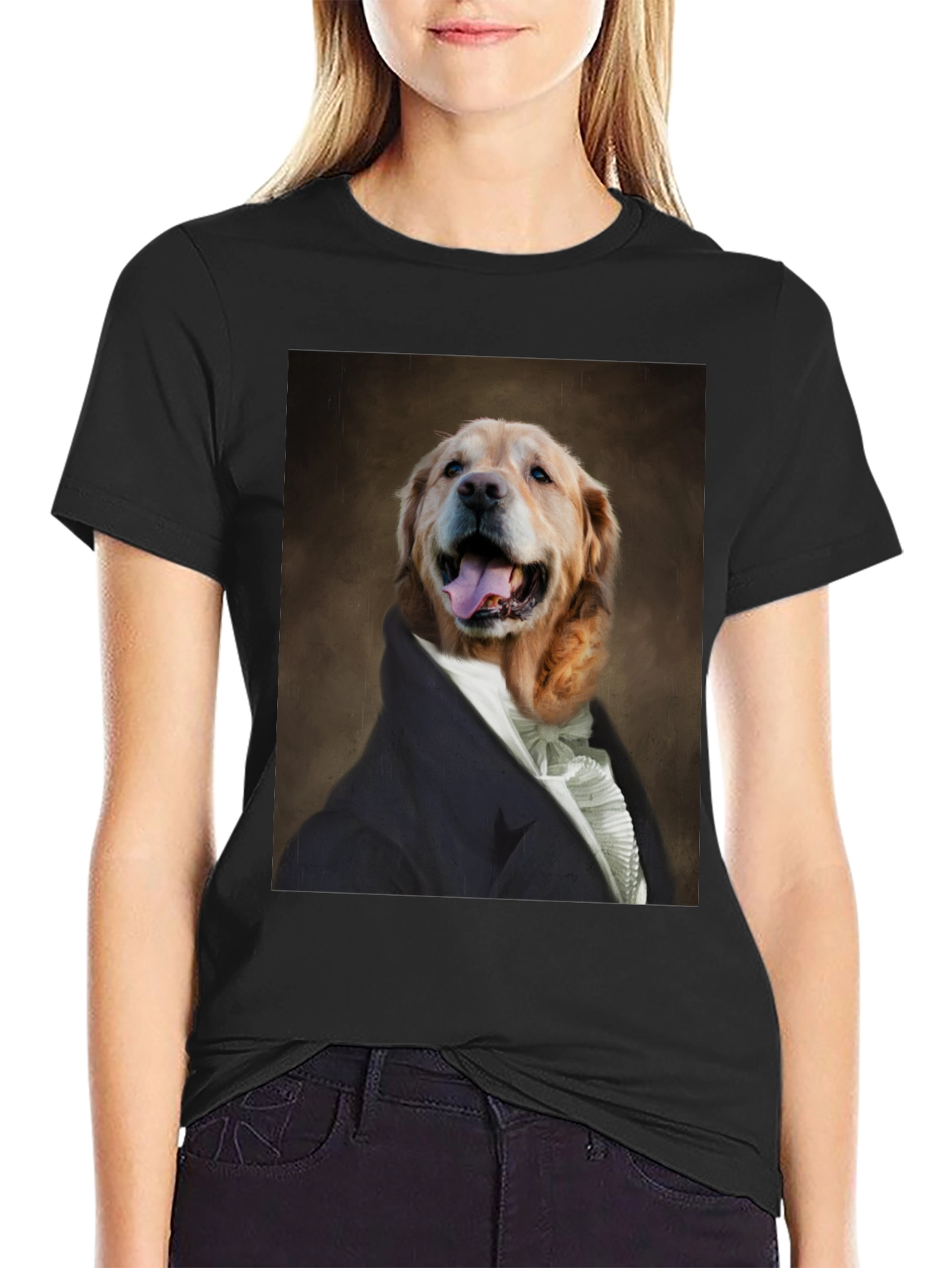 Dog Portrait T-Shirt - Canine Royalty Black Tee