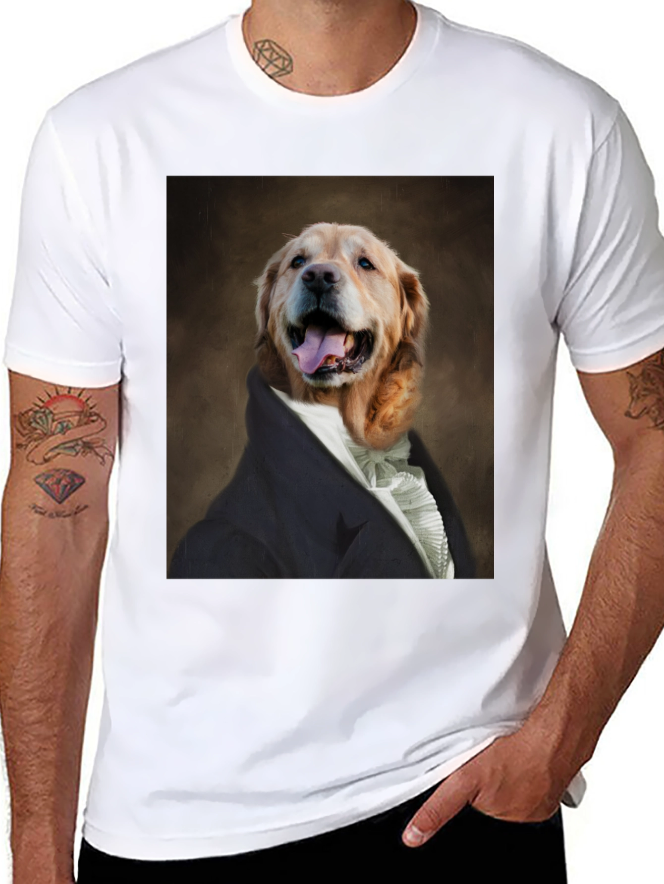 Dog Portrait T-Shirt - Canine Royalty Black Tee