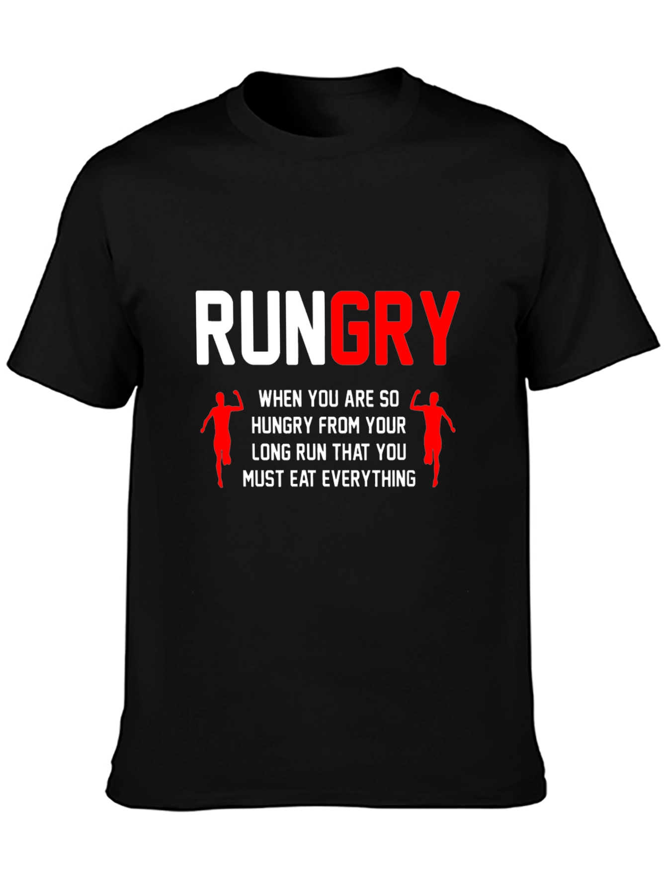 Rungry Mens Black Graphic Tee: Runners Hunger!