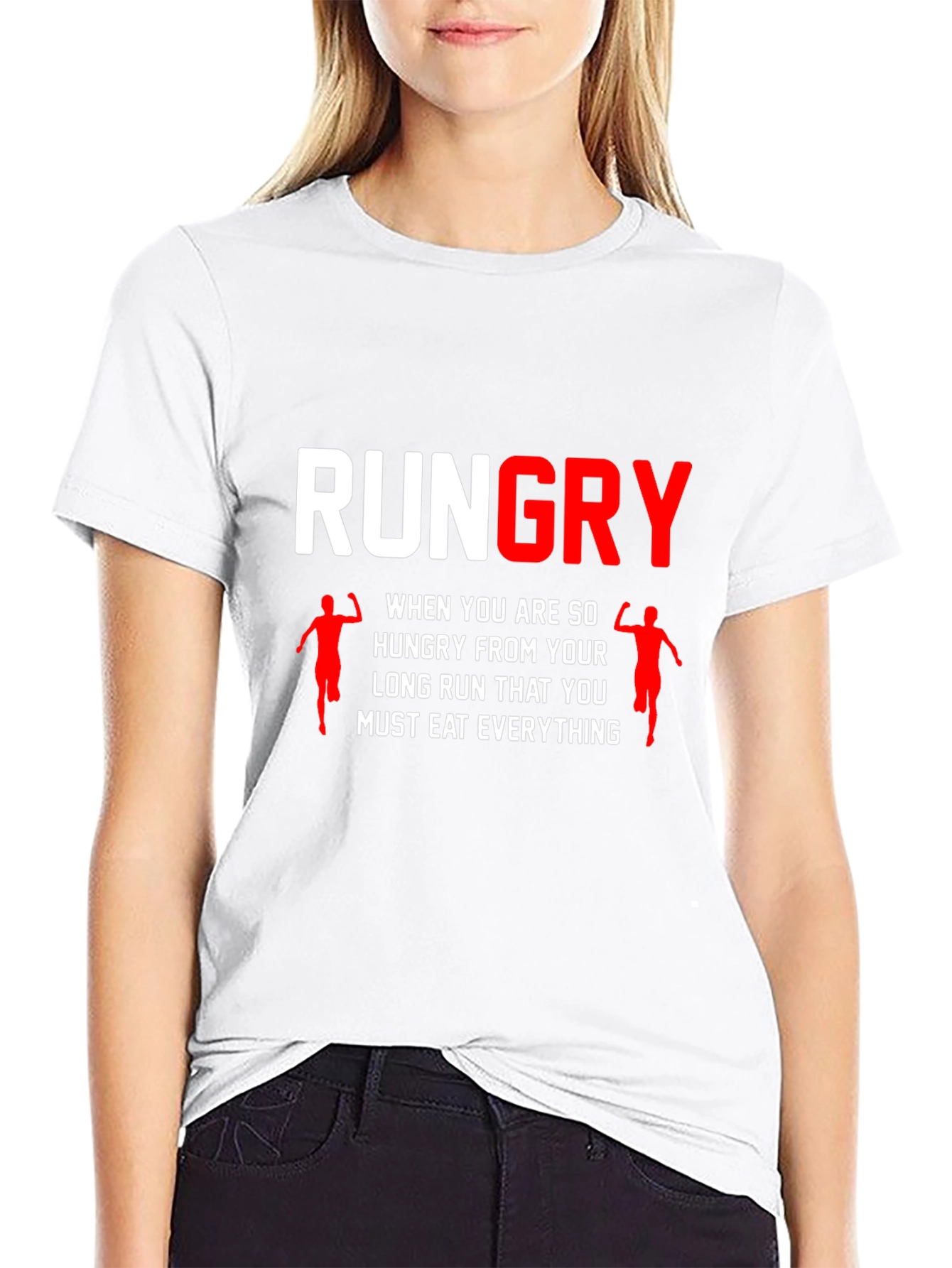 Rungry Mens Black Graphic Tee: Runners Hunger!