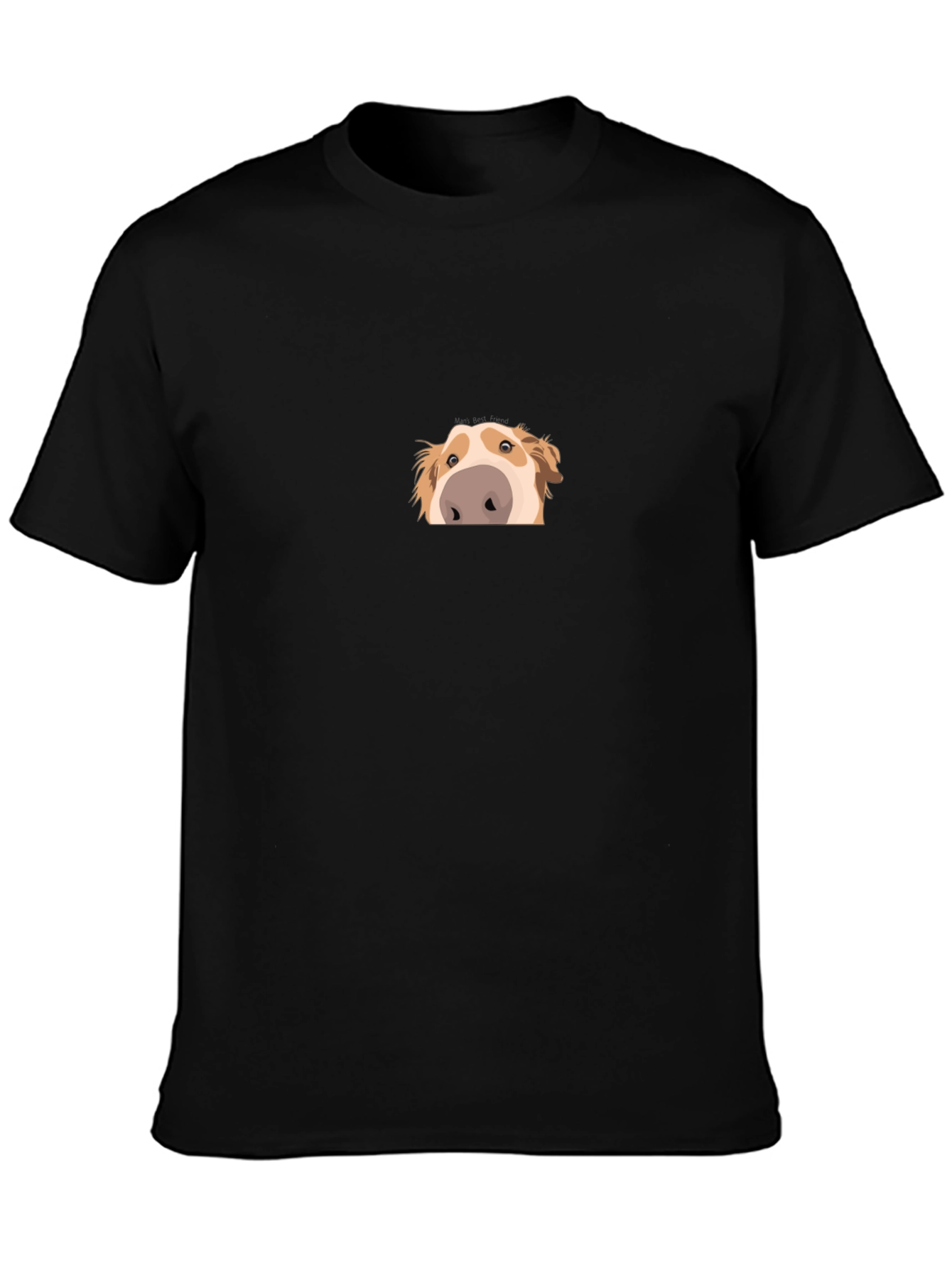 Peek-a-Boo Dog Graphic Black Tee