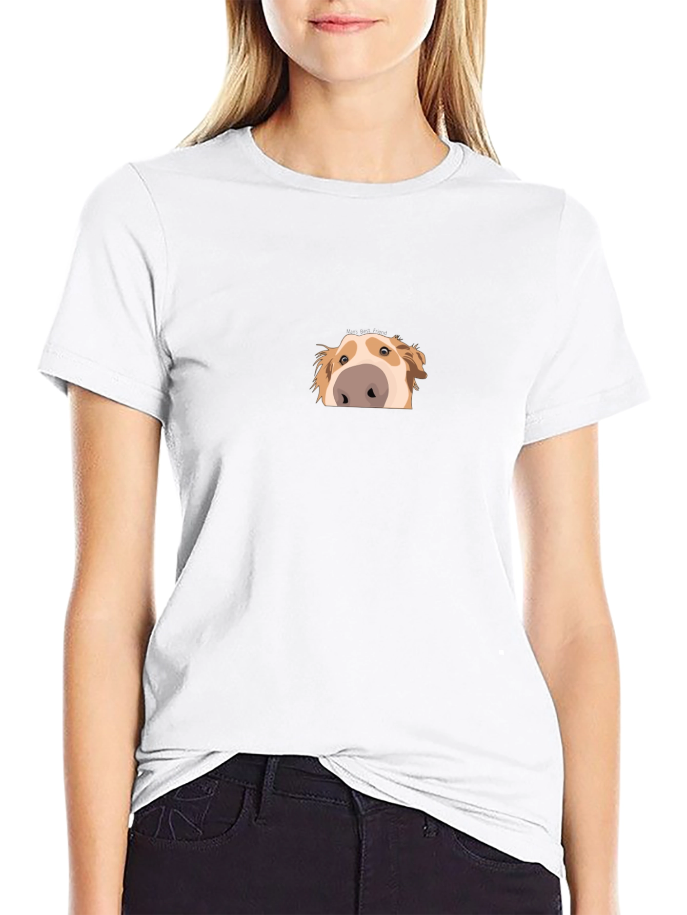 Peek-a-Boo Dog Graphic Black Tee