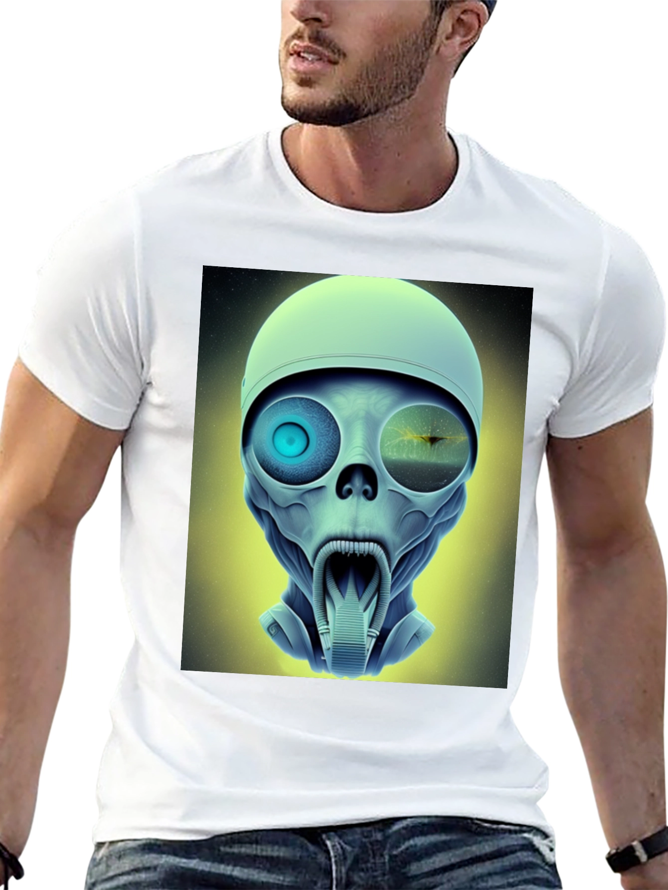 Sci-Fi Alien Head T-Shirt