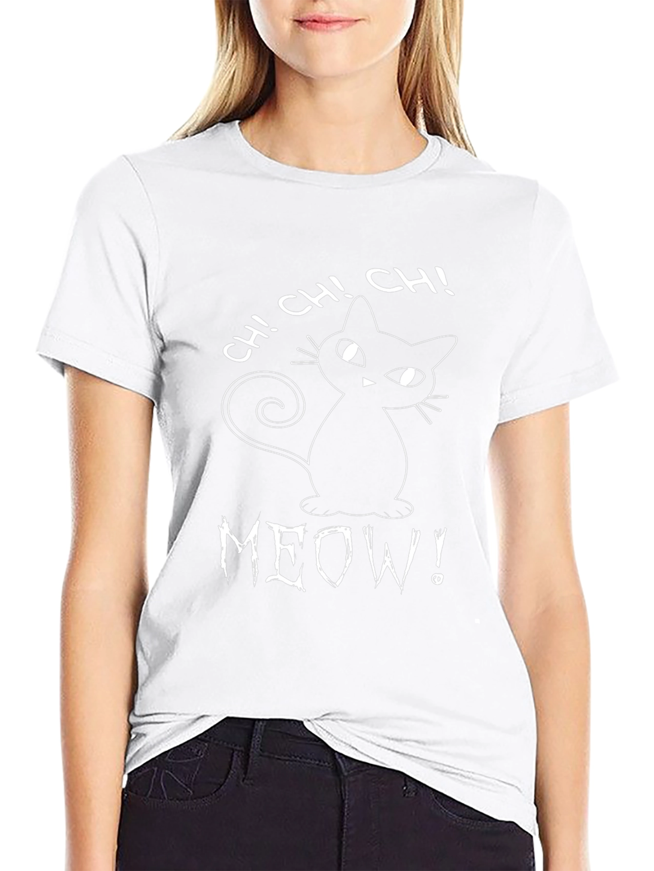 Cute MEOW! Cat Graphic T-Shirt