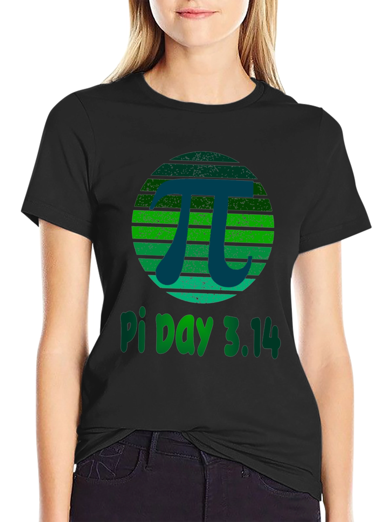 Pi Day 3.14 T-Shirt - Green Grunge Design