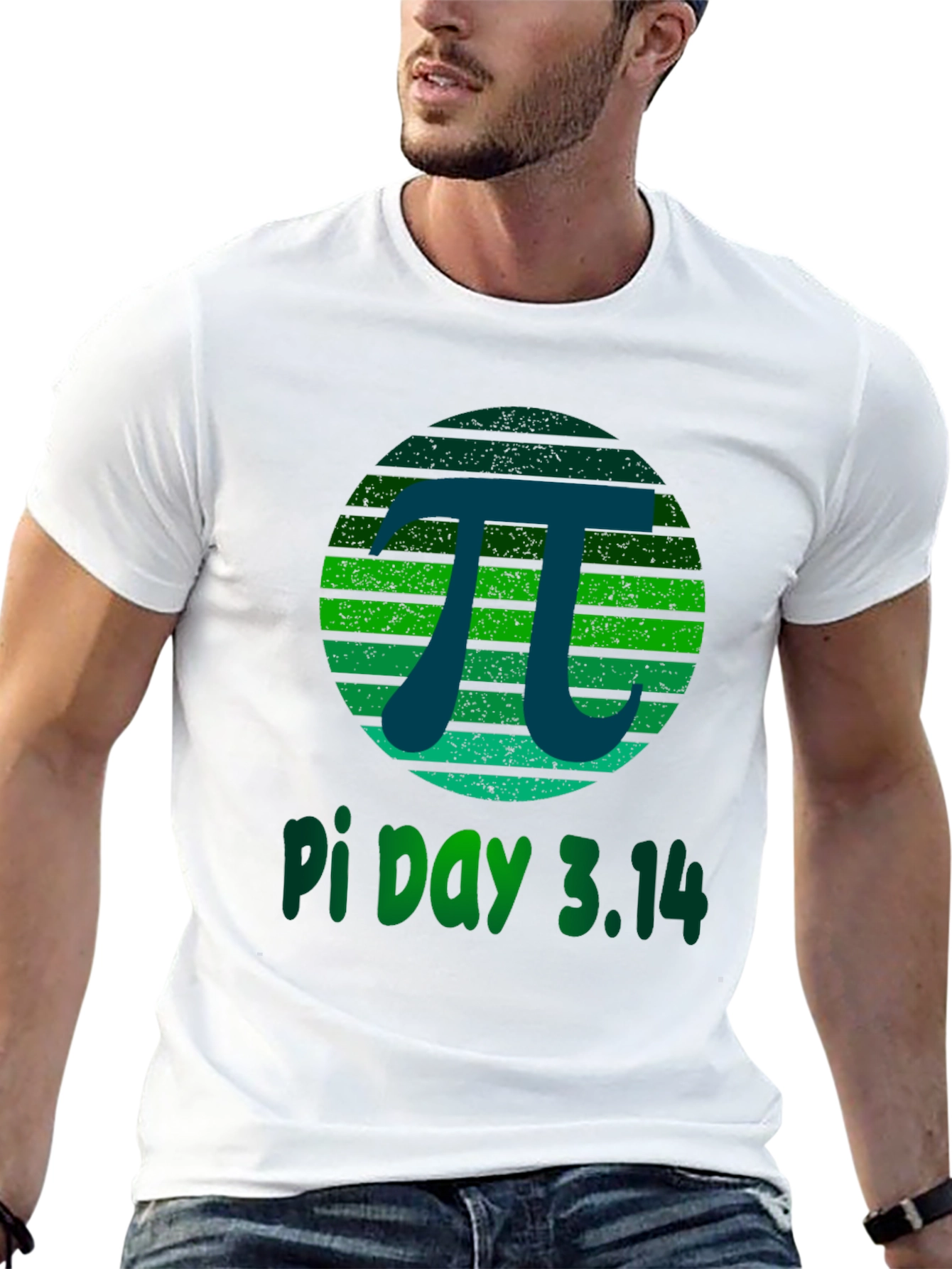 Pi Day 3.14 T-Shirt - Green Grunge Design