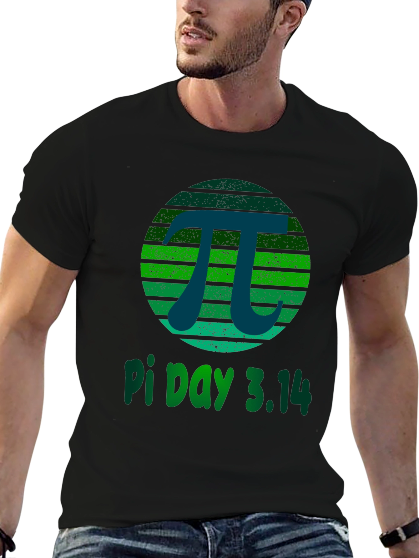 Pi Day 3.14 T-Shirt - Green Grunge Design