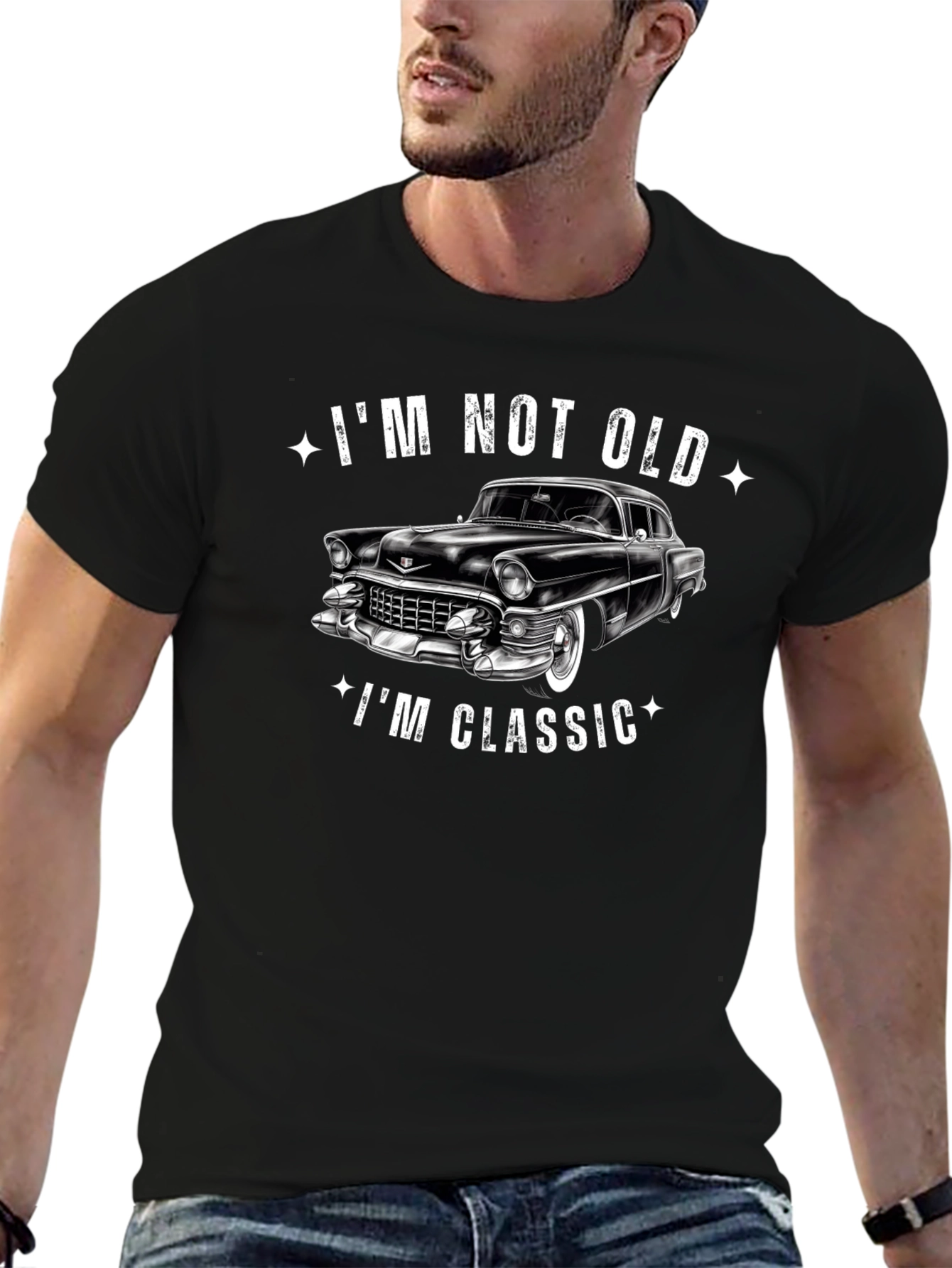 Im Not Old Im Classic Car Graphic Black T-Shirt