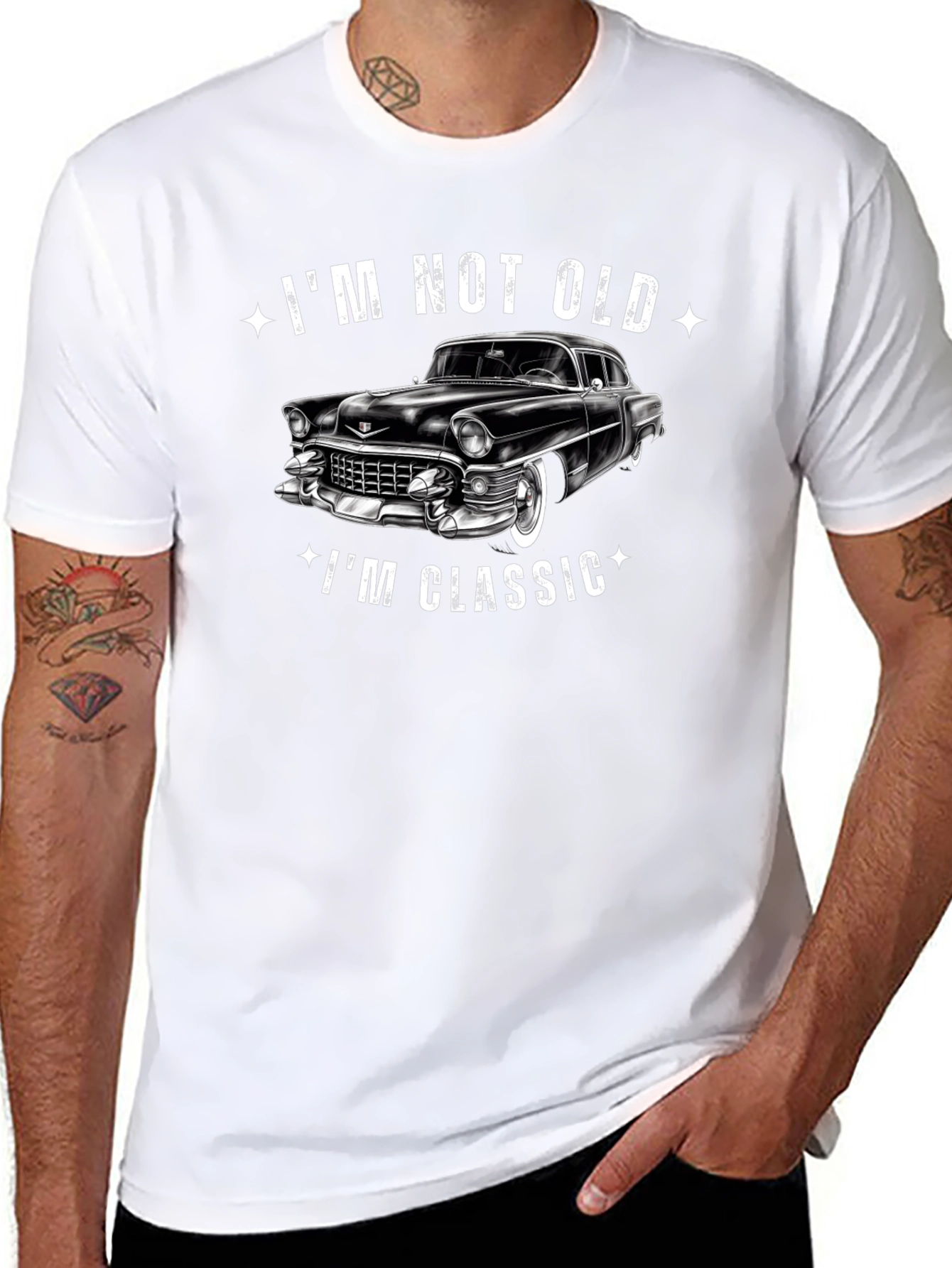Im Not Old Im Classic Car Graphic Black T-Shirt