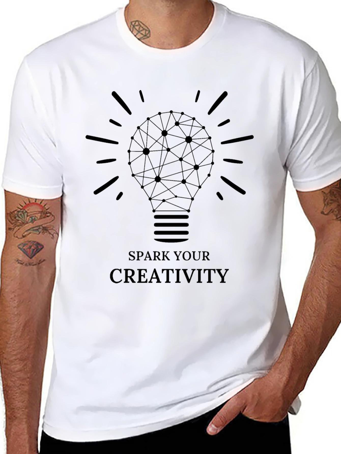Spark Your Creativity Black Graphic T-Shirt