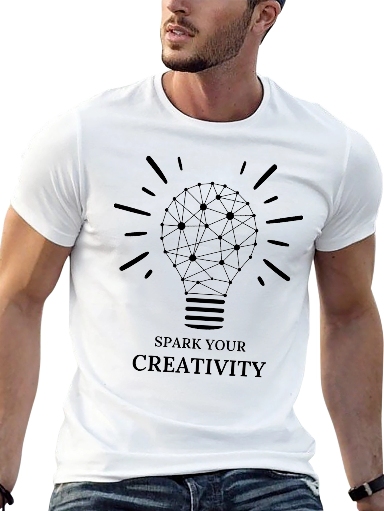 Spark Your Creativity Black Graphic T-Shirt