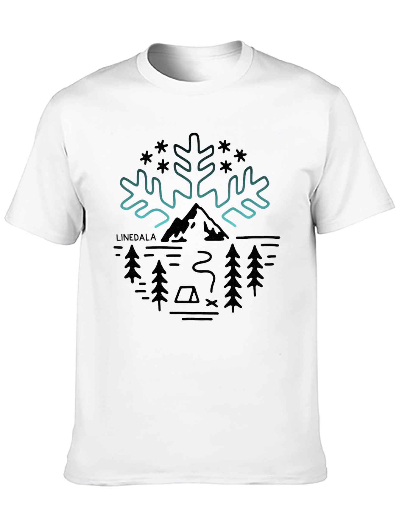 Nature Snowflake Black T-Shirt