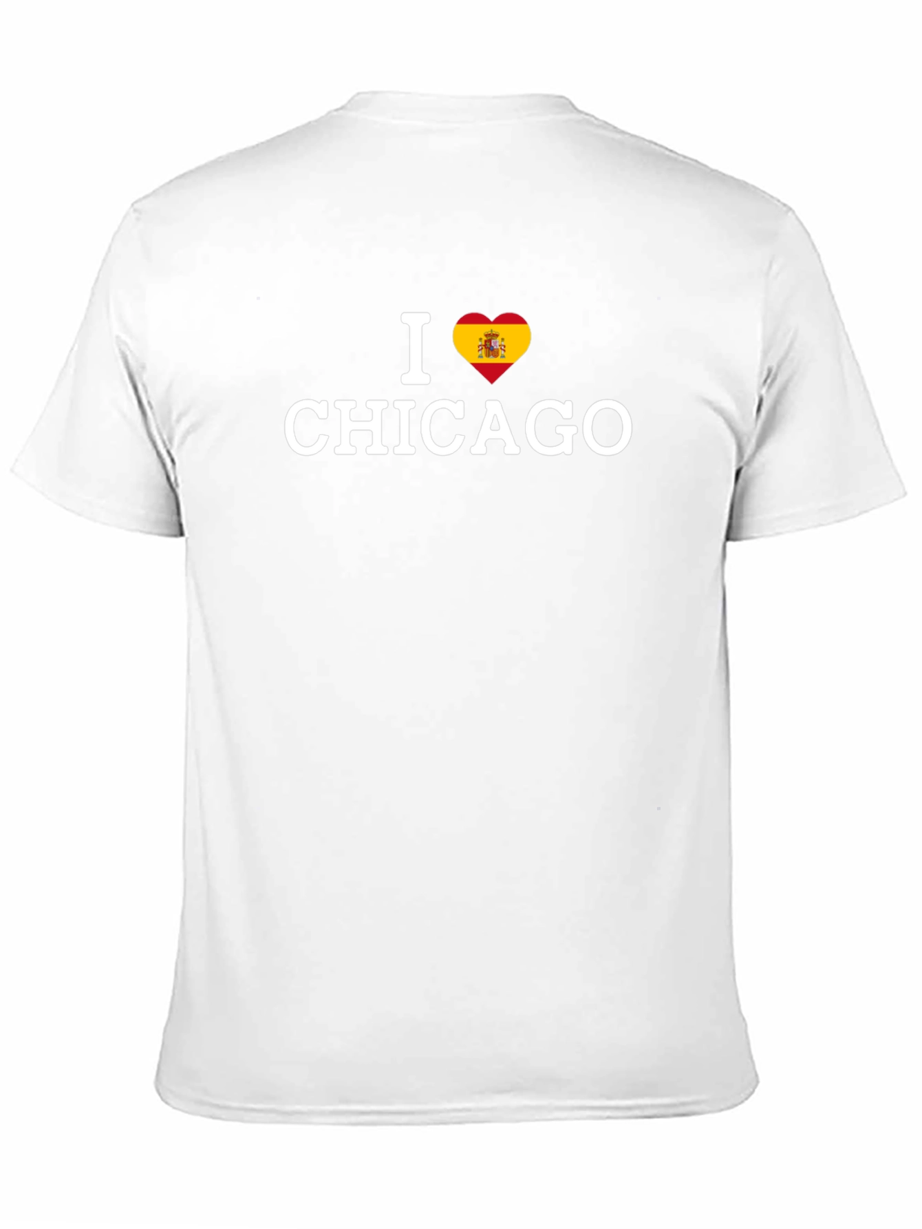 I Love Chicago Spain Flag Heart T-Shirt