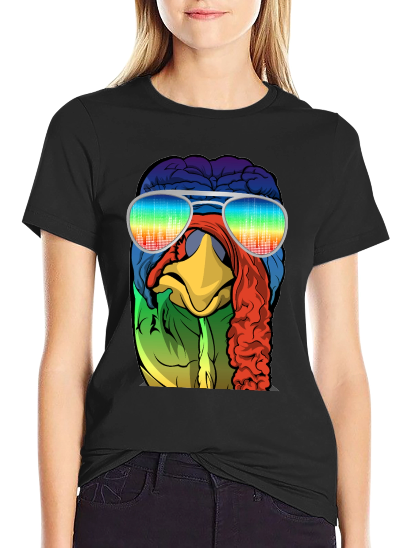 Cool Turkey Brain Rainbow Sunglasses T-Shirt