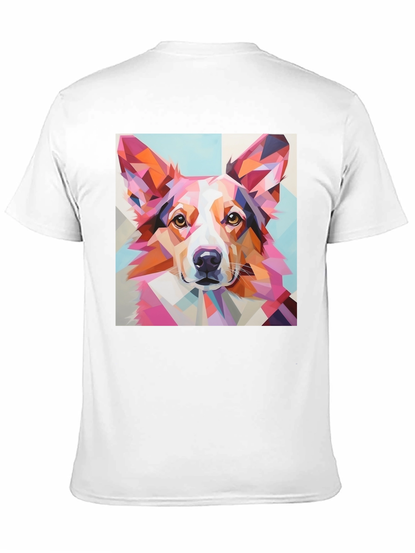 Geometric Dog Print T-Shirt - Unique Abstract Art Tee