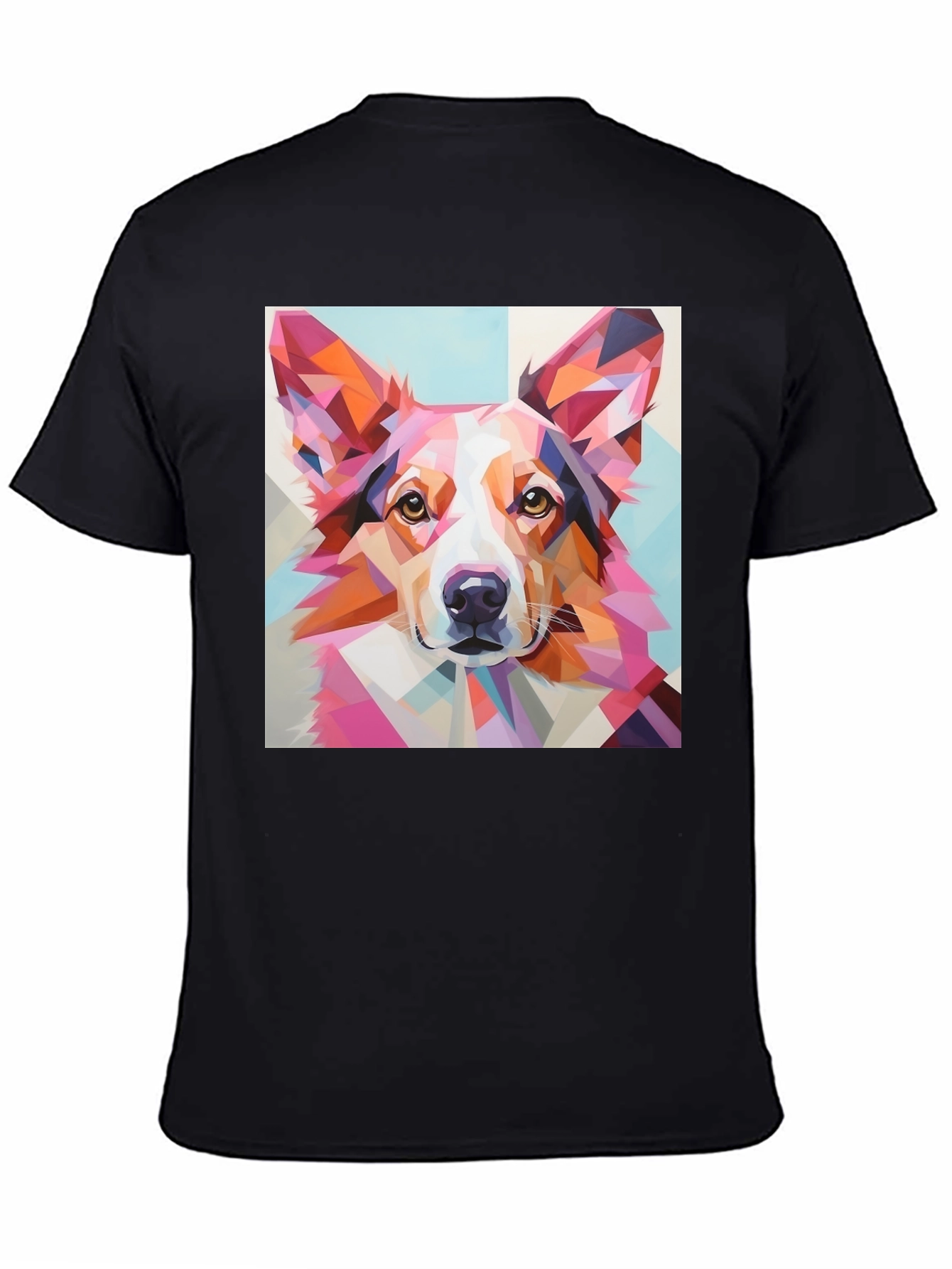Geometric Dog Print T-Shirt - Unique Abstract Art Tee