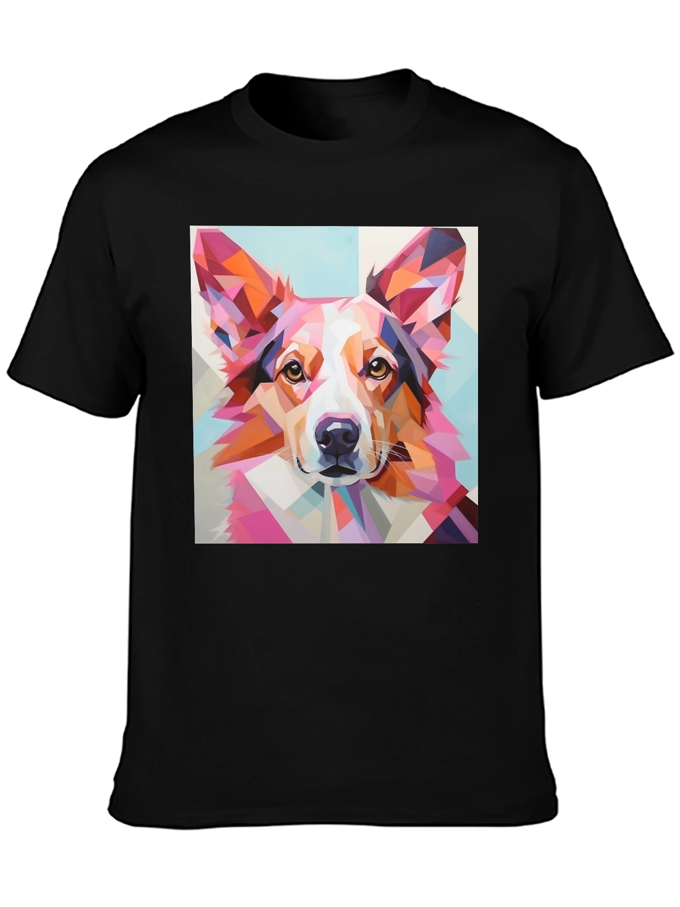 Geometric Dog Print T-Shirt - Unique Abstract Art Tee