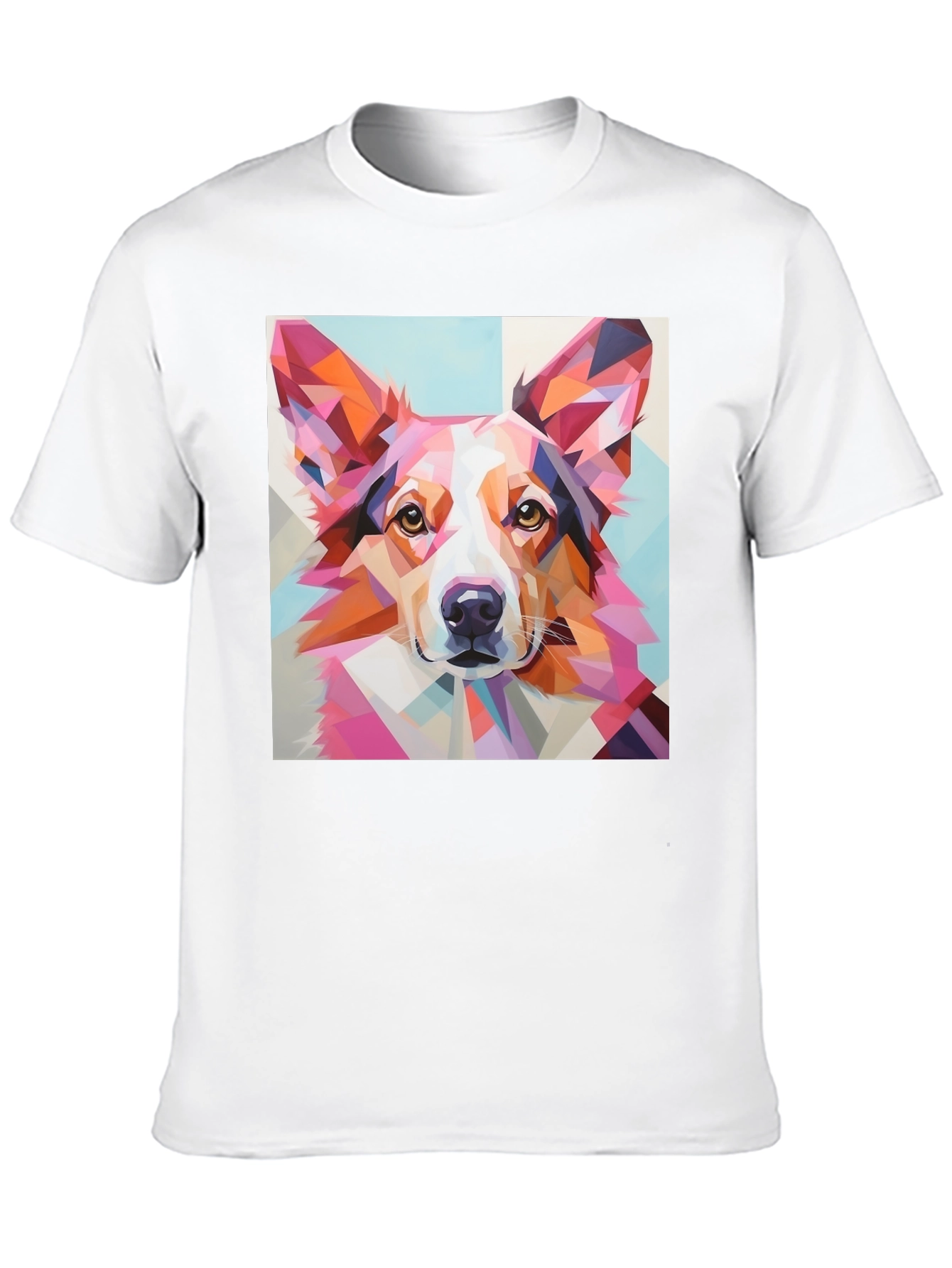 Geometric Dog Print T-Shirt - Unique Abstract Art Tee