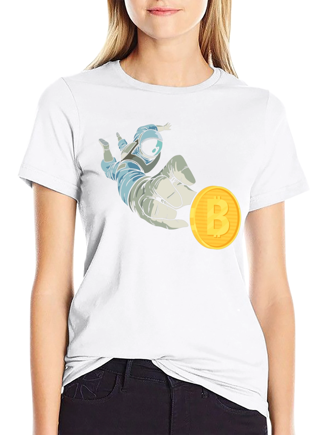 Astronaut Bitcoin T-Shirt Crypto Fashion