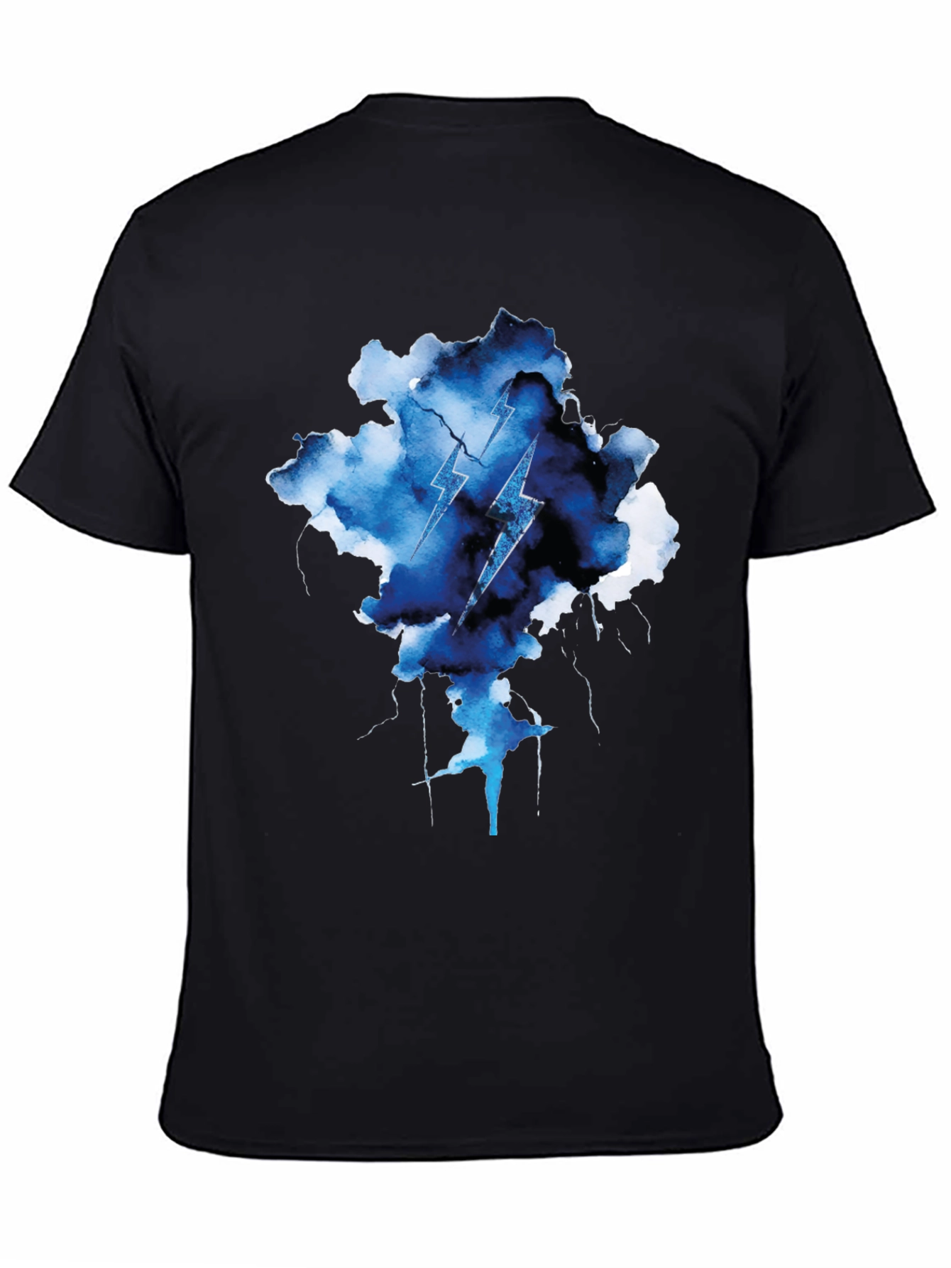 Lightning Bolt Cloud Graphic Tee - Black